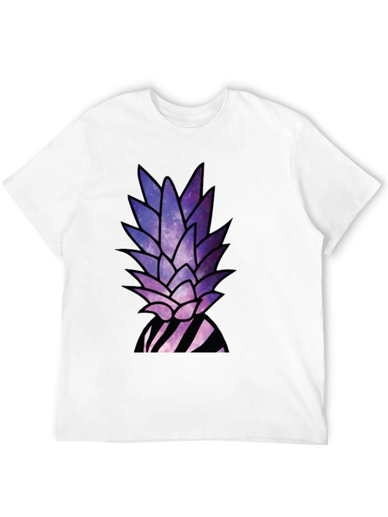 Black Galaxy Pineapple T-Shirt - Unique Graphic Tee view 12