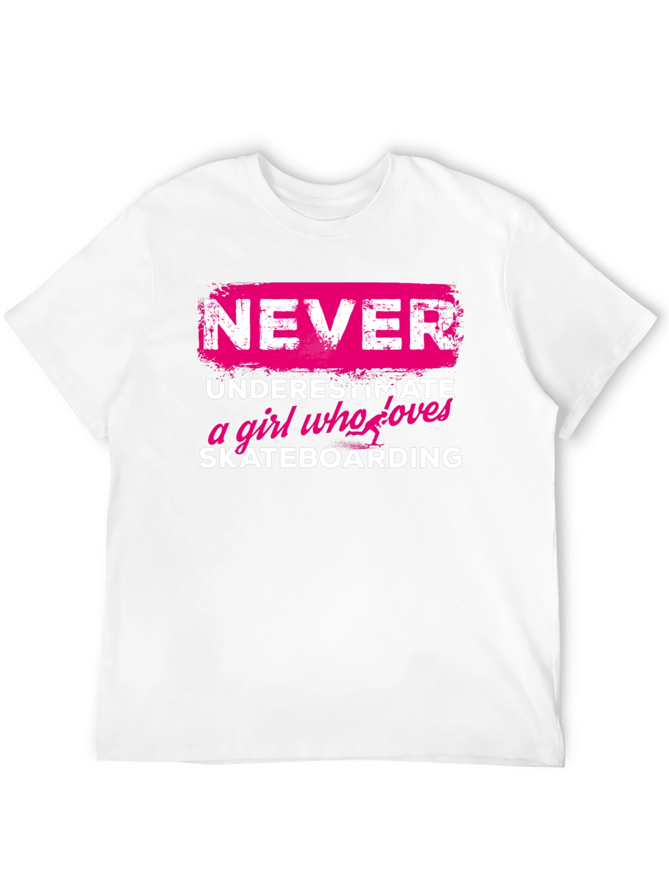 Black Never Underestimate Skateboard Girl T-Shirt view 12