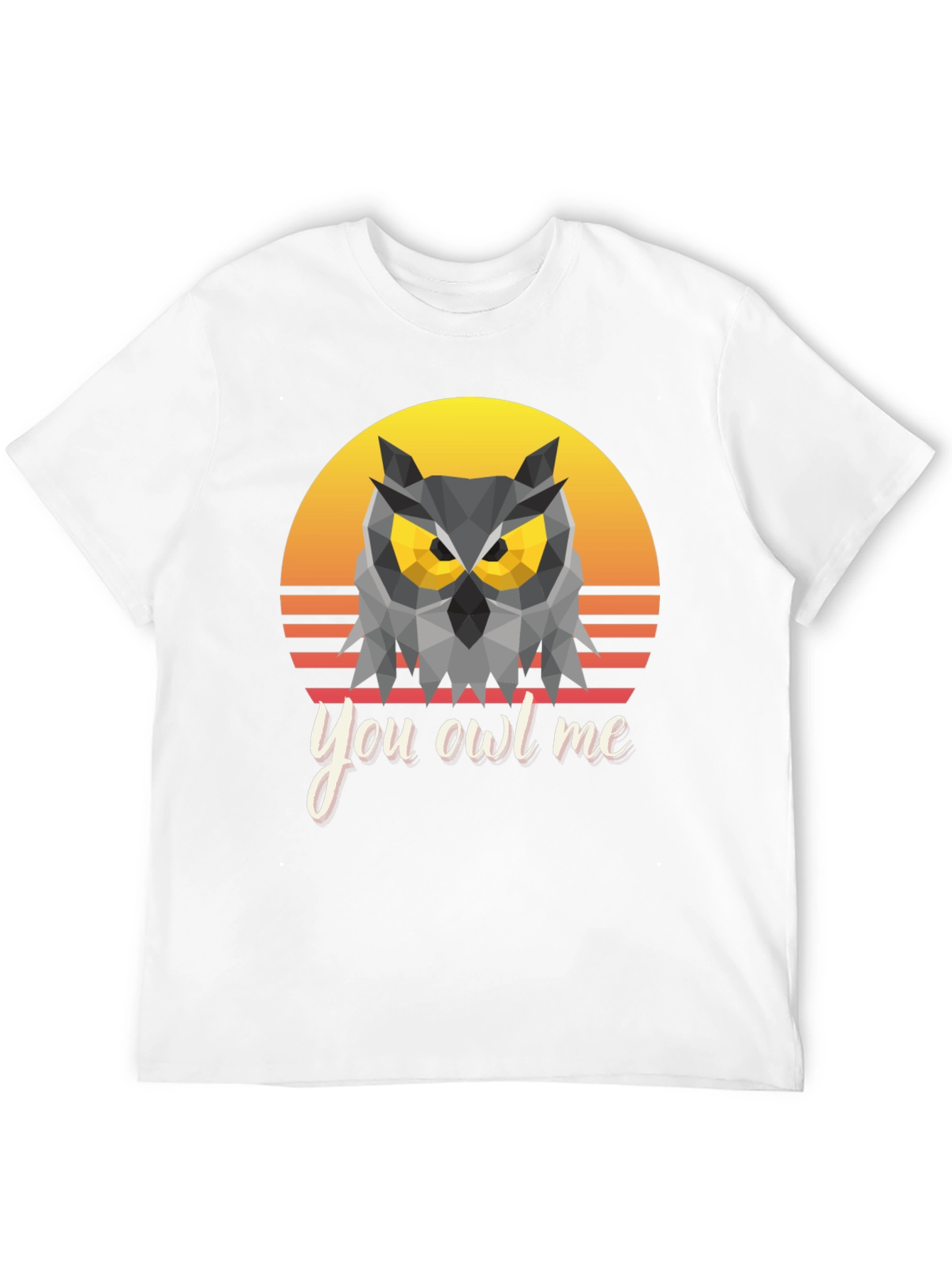 Black You Owl Me Geometric Owl T-Shirt view 12