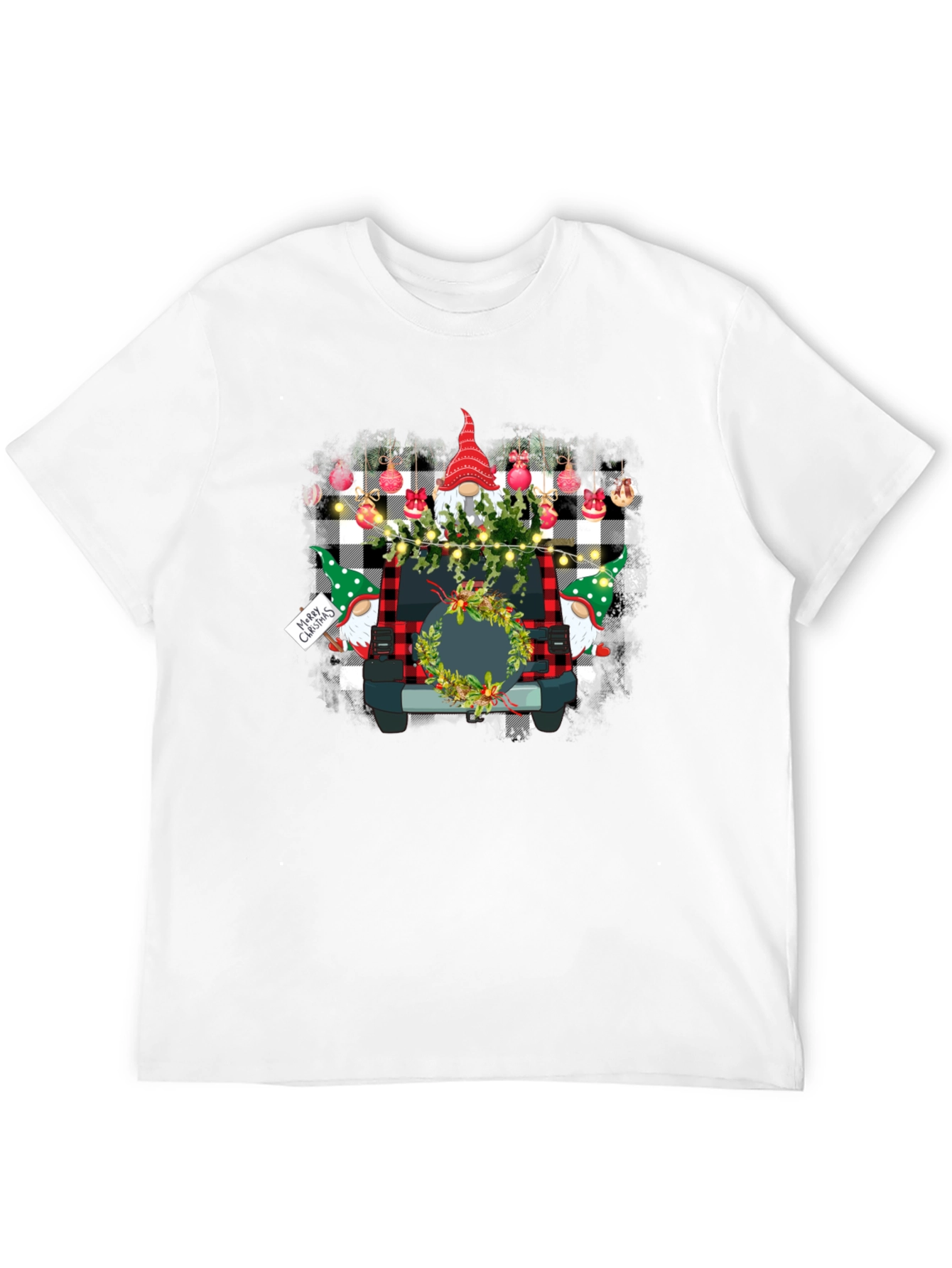 Black Festive Gnome Car Graphic Tee view 12