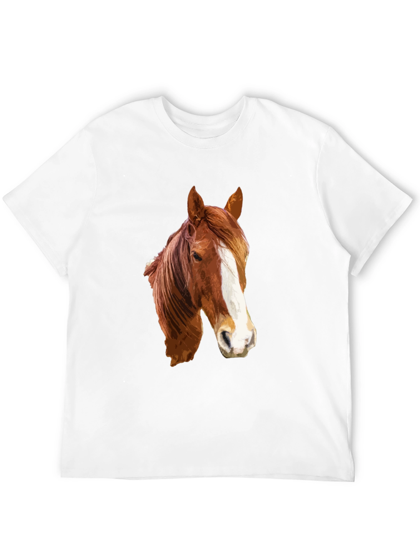 Black Horse Head Graphic T-Shirt - Black Cotton Tee view 12