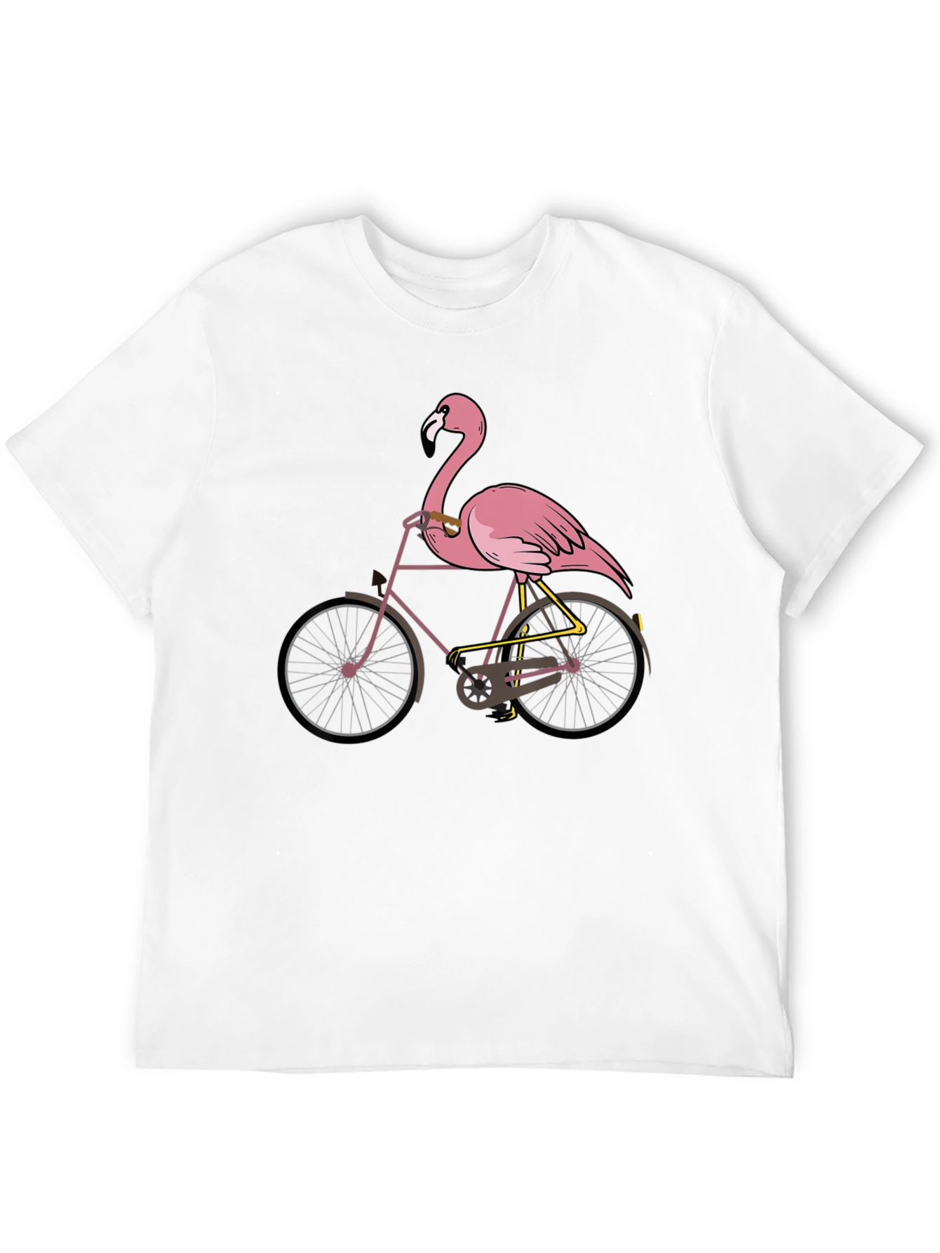 Black Flamingo on Bike Graphic T-Shirt view 12