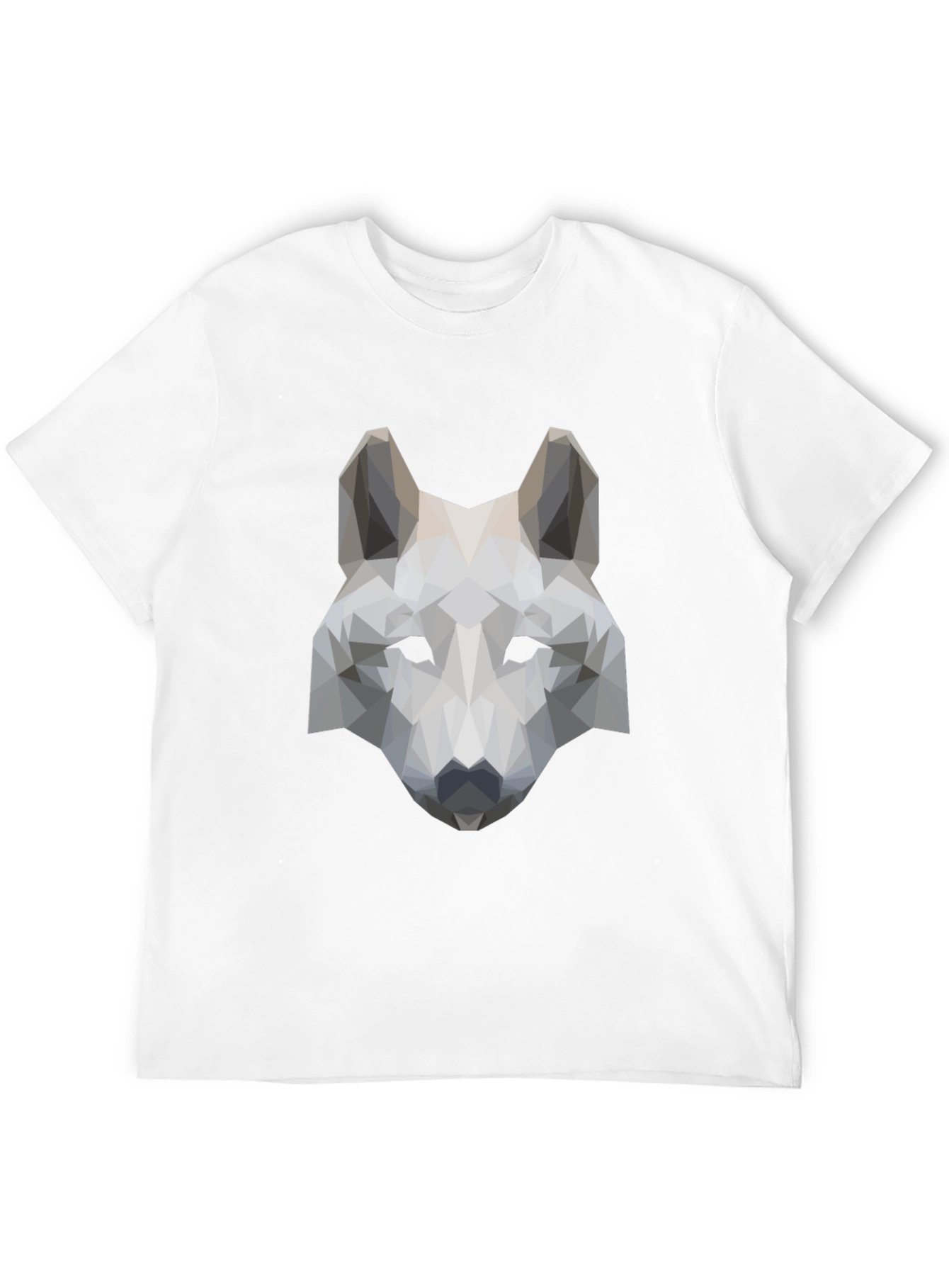 Black Geometric Wolf Head Graphic Tee - Black view 12