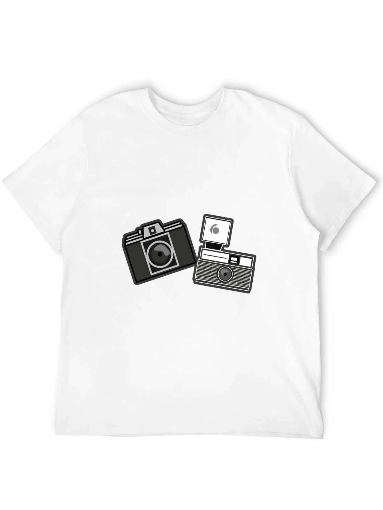 Black Retro Camera Graphic T-Shirt - Black Cotton Tee view 12