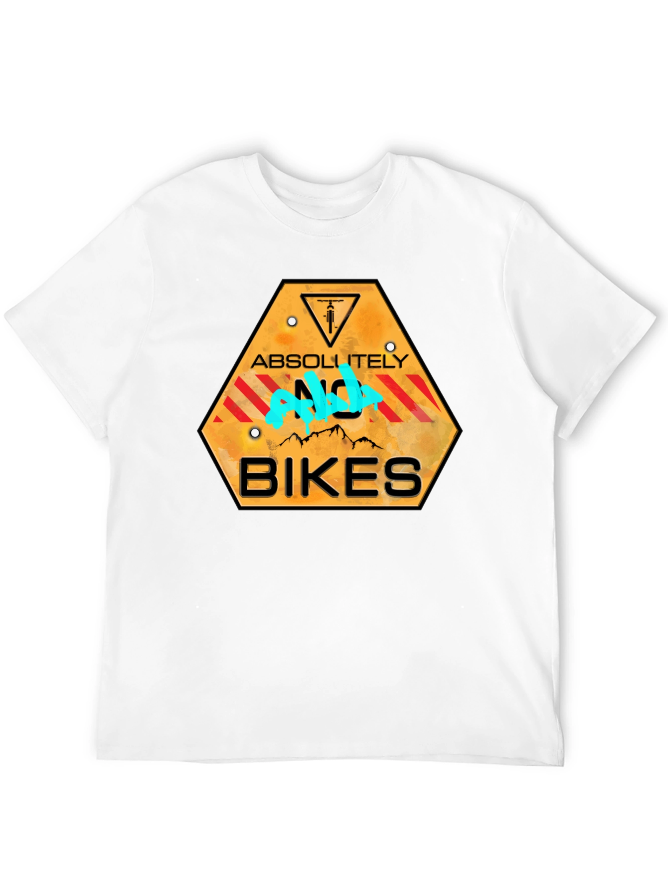 Black Absolutely No Bikes T-Shirt - Novelty Graphic Tee view 12