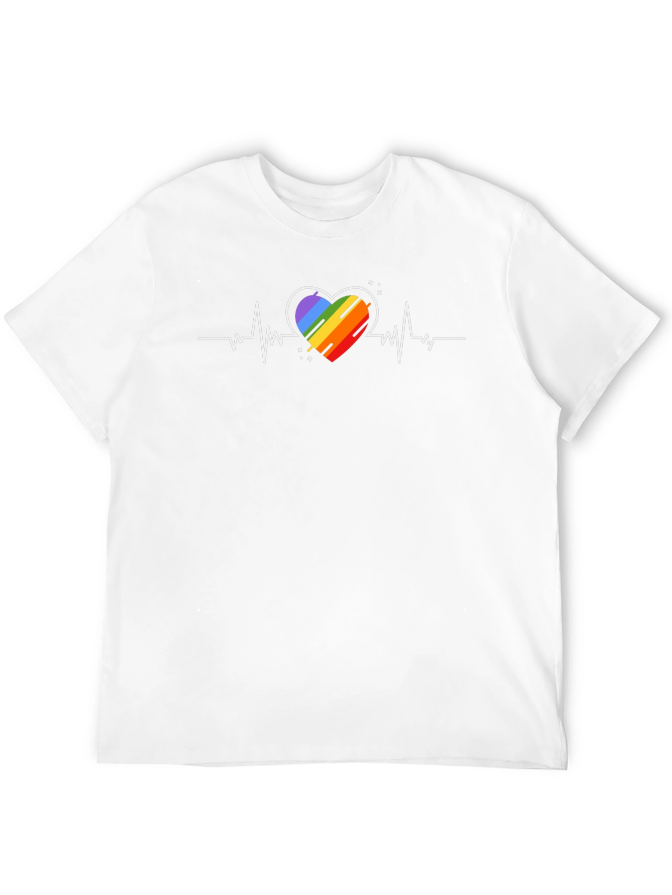Black Rainbow Heartbeat T-Shirt - Pride Love Tee view 12