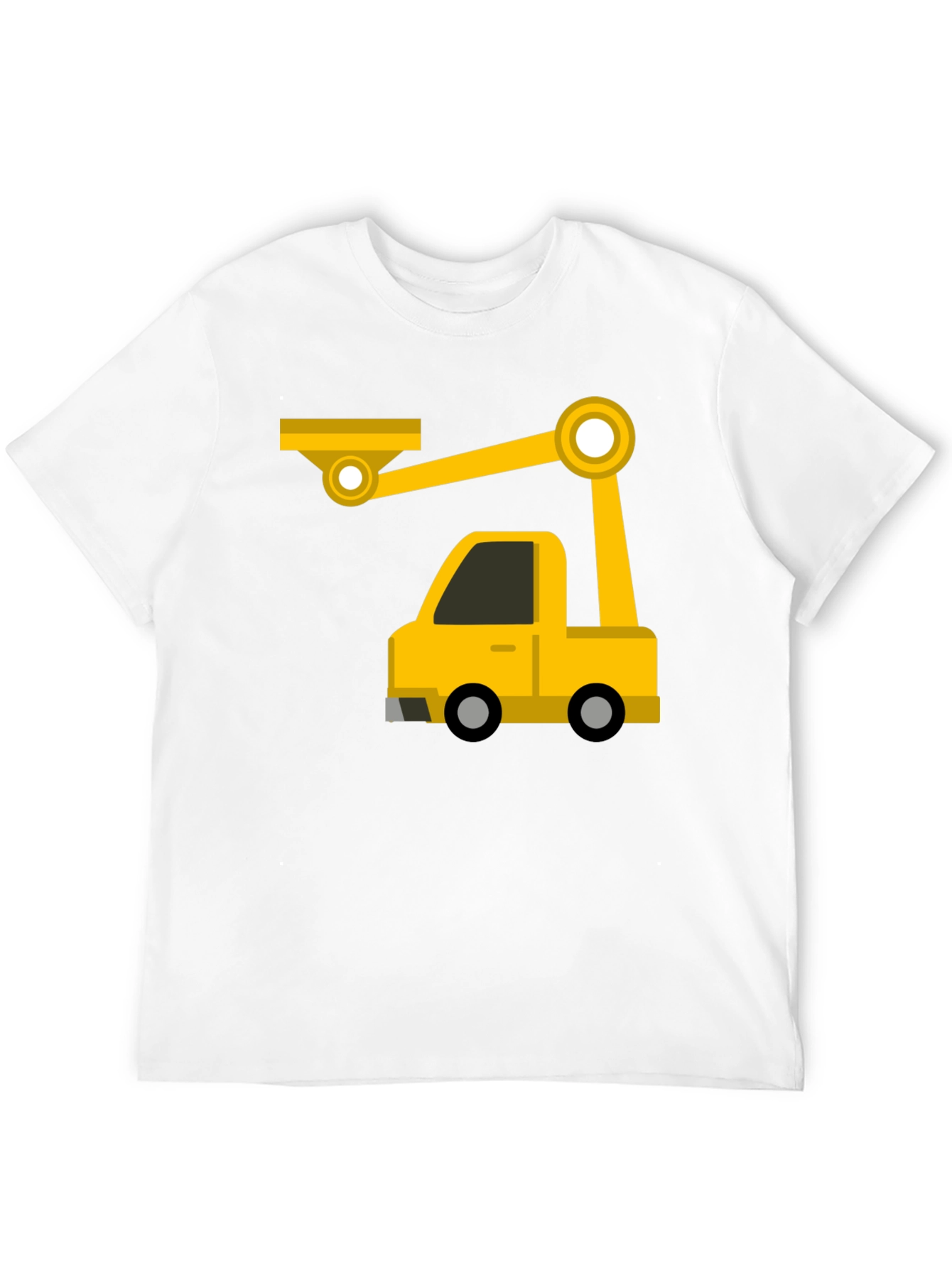 Black Construction Crane Truck Graphic Tee view 12