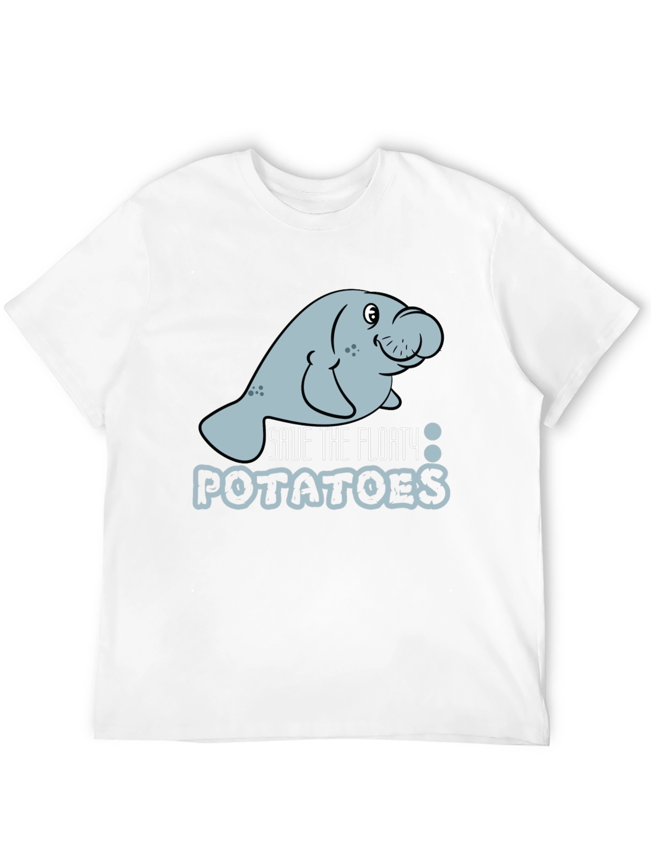Black Save the Floaty Potatoes Manatee Graphic Tee view 12