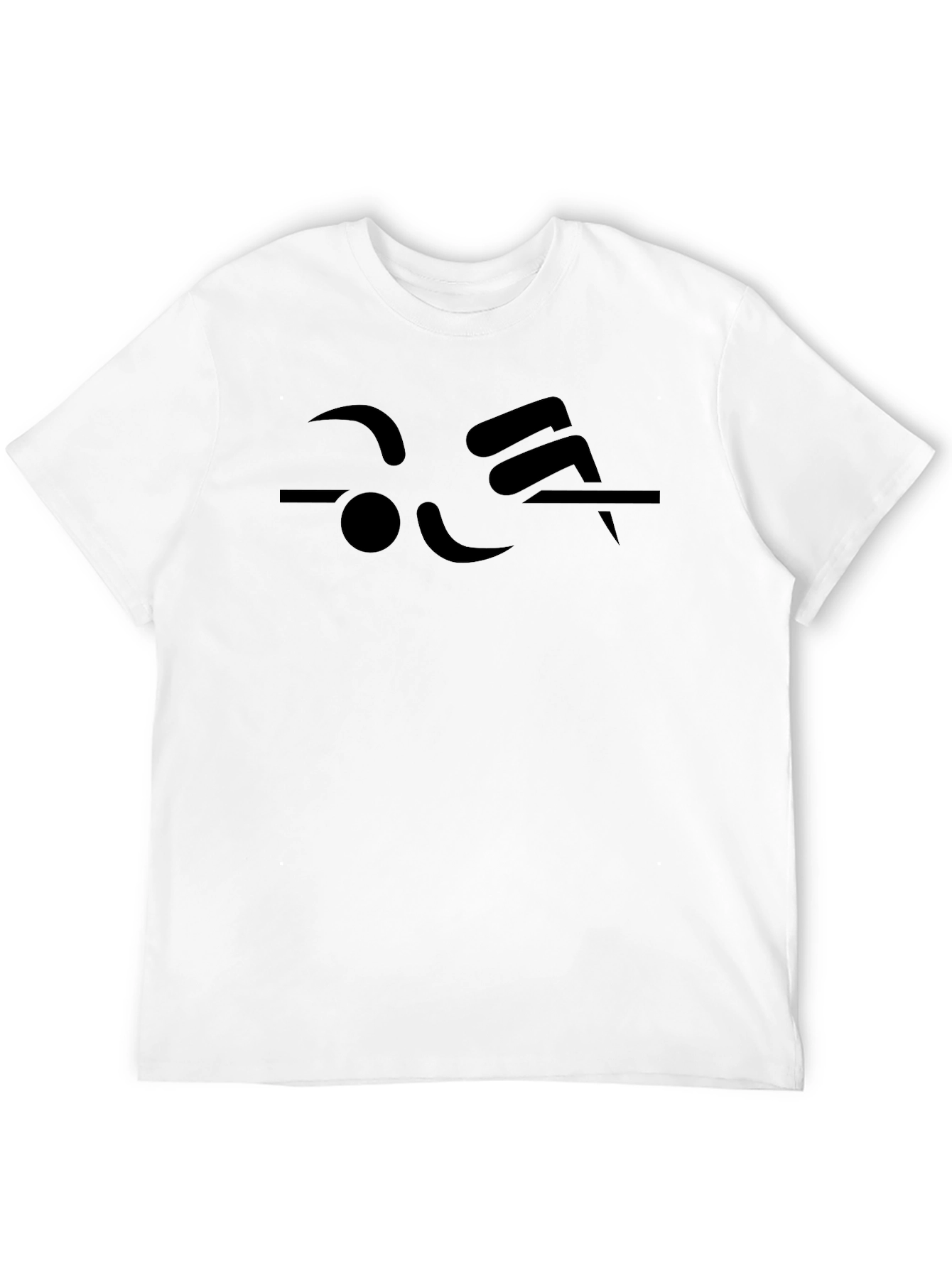 Black Minimalist Black T-Shirt with Abstract Graphic Print view 12