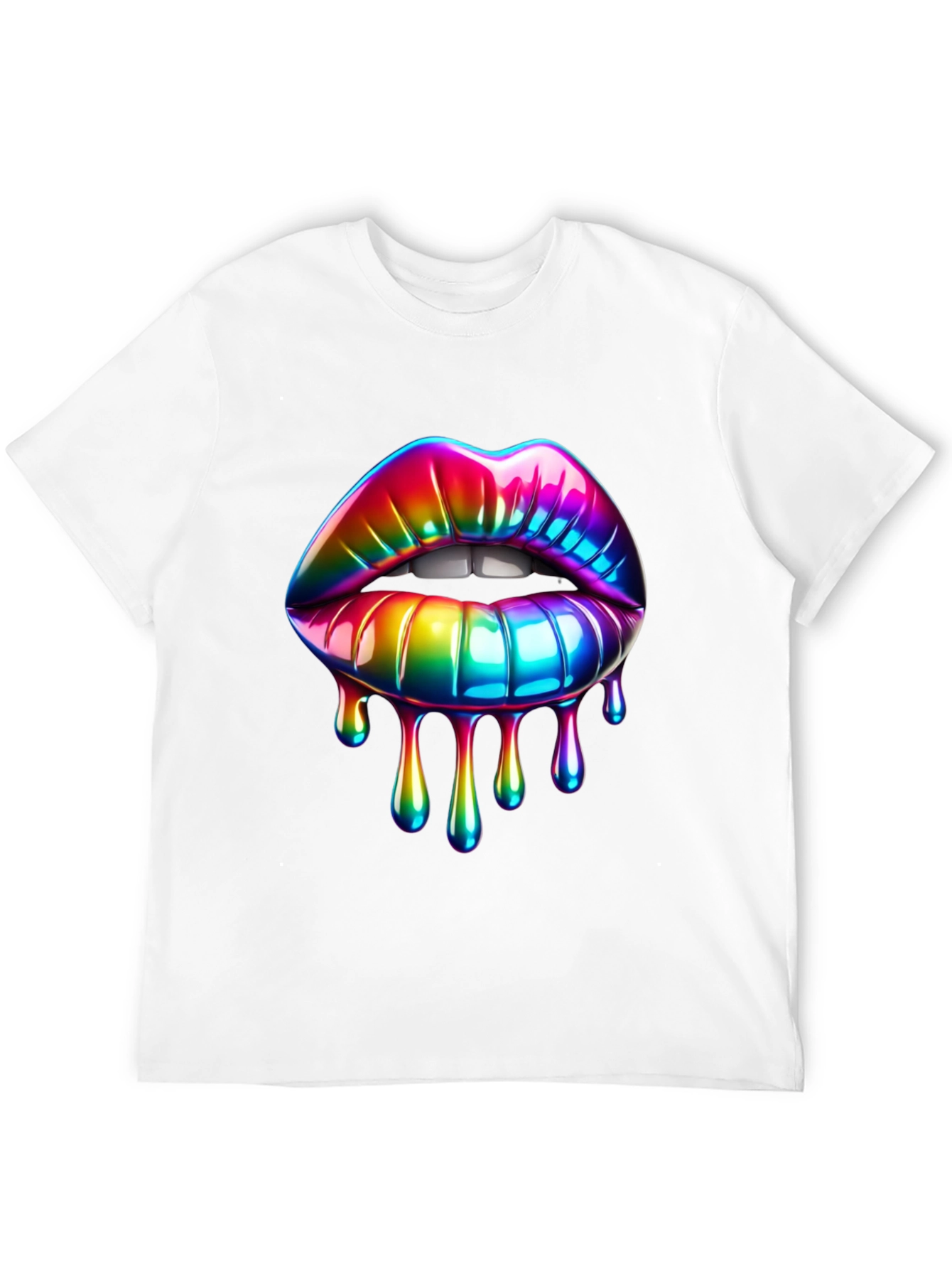 Black Rainbow Lips Graphic T-Shirt view 12