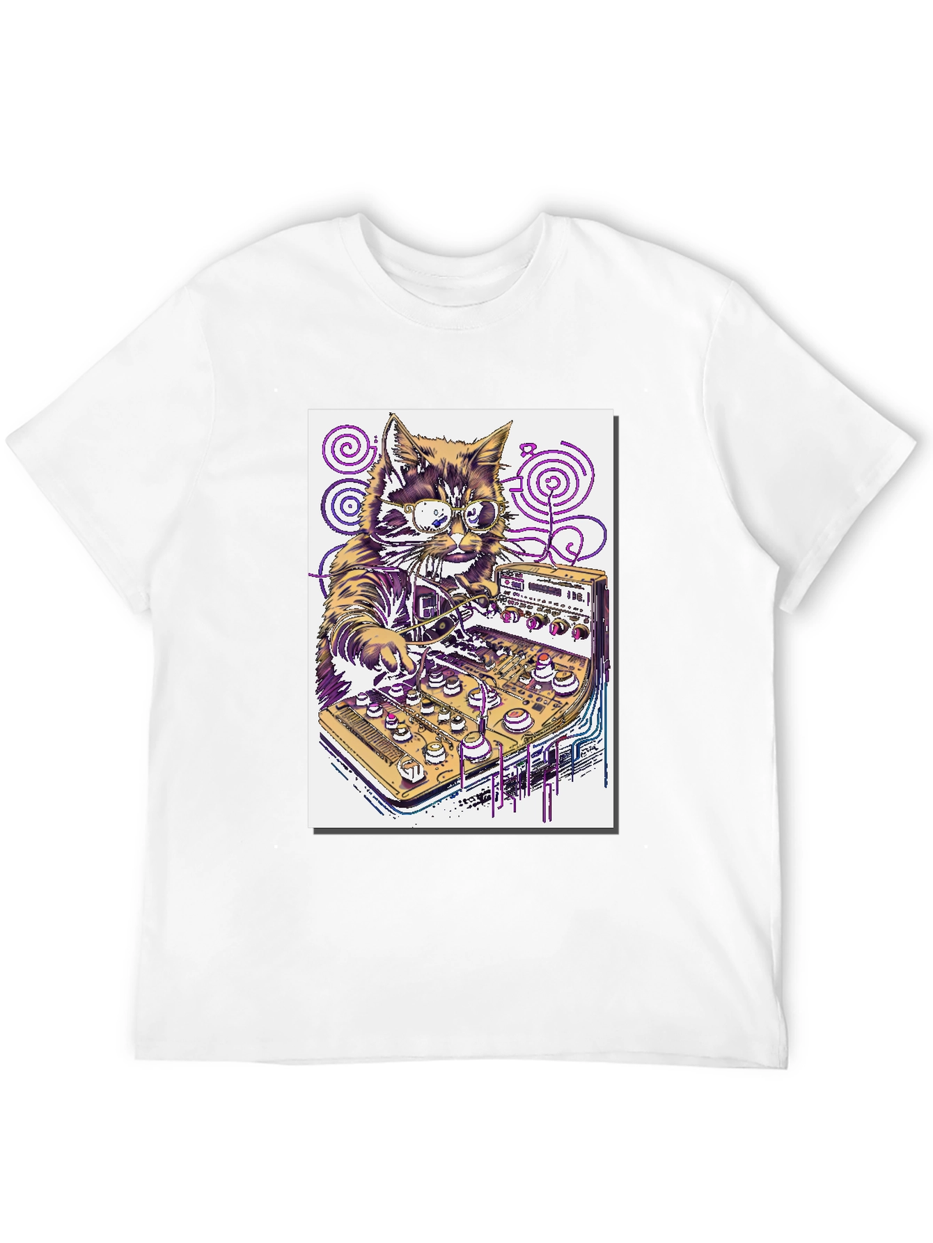 Black DJ Cat T-Shirt - Funny Music Lover Tee view 12