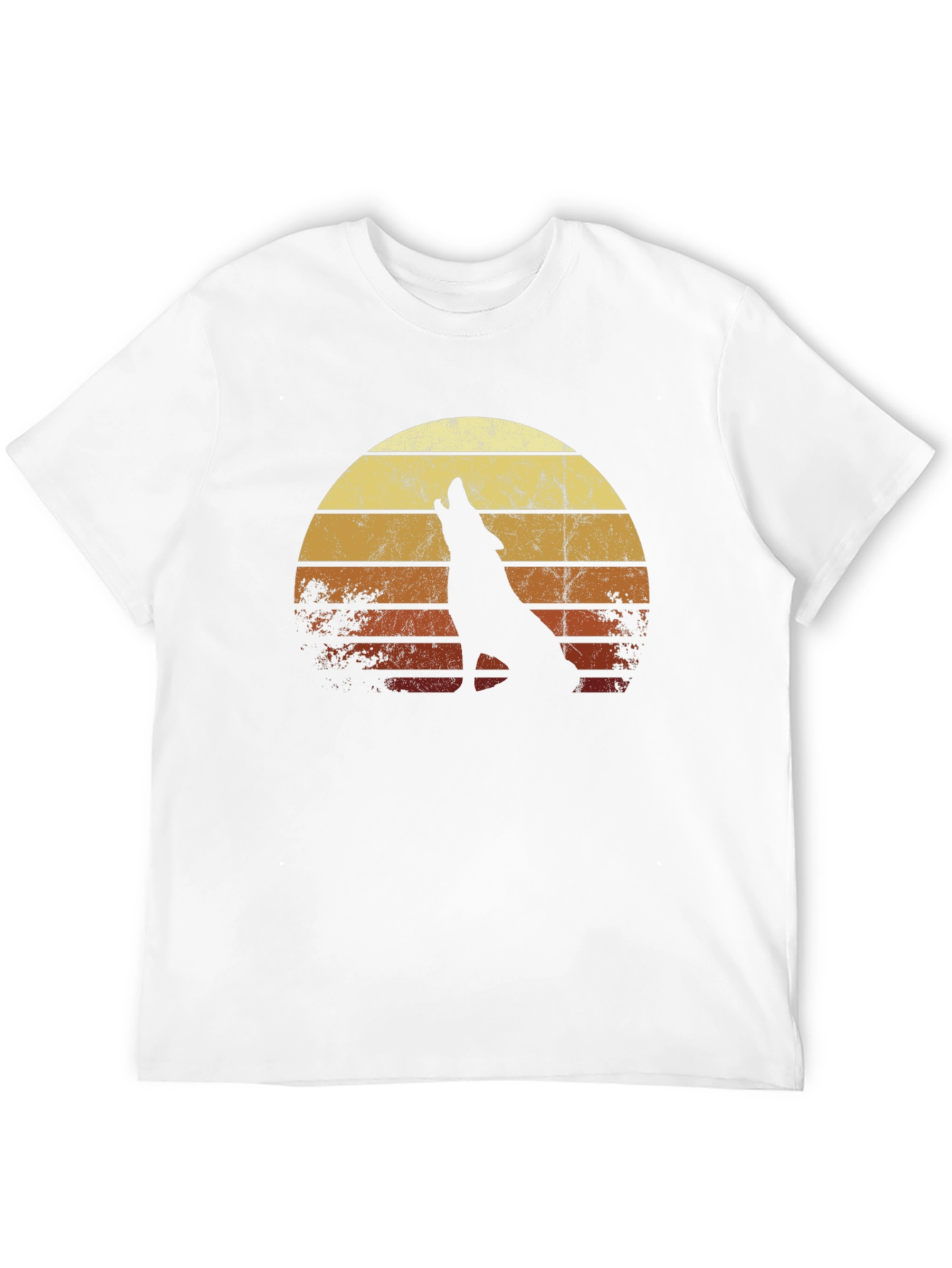 Black Retro Wolf Sunset Graphic Tee - Black view 12