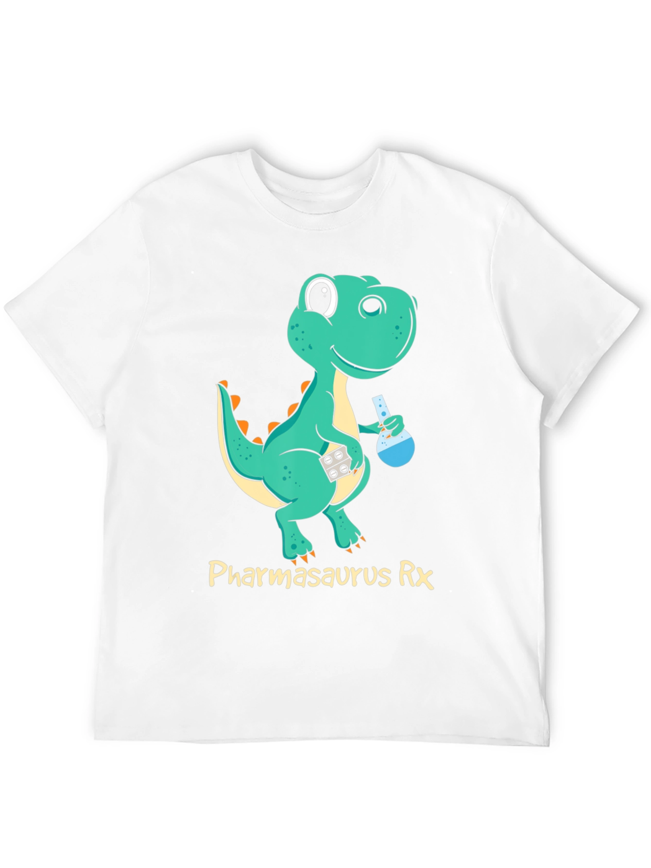 Pharmasaurus Rx Black T-Shirt - Dinosaur Pharmacist! - 12