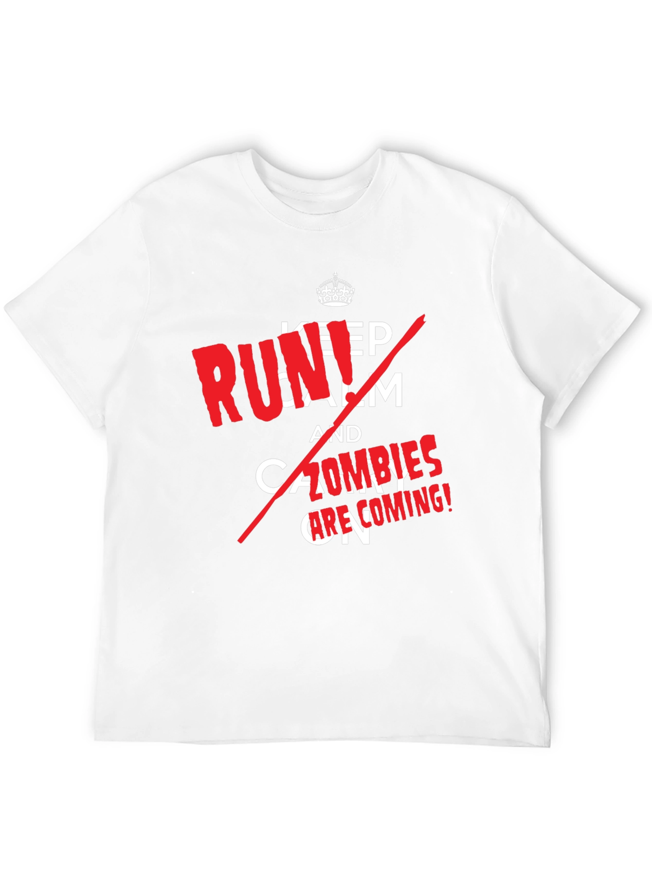 Black Keep Calm, Zombies are Coming! Novelty T-Shirt view 12
