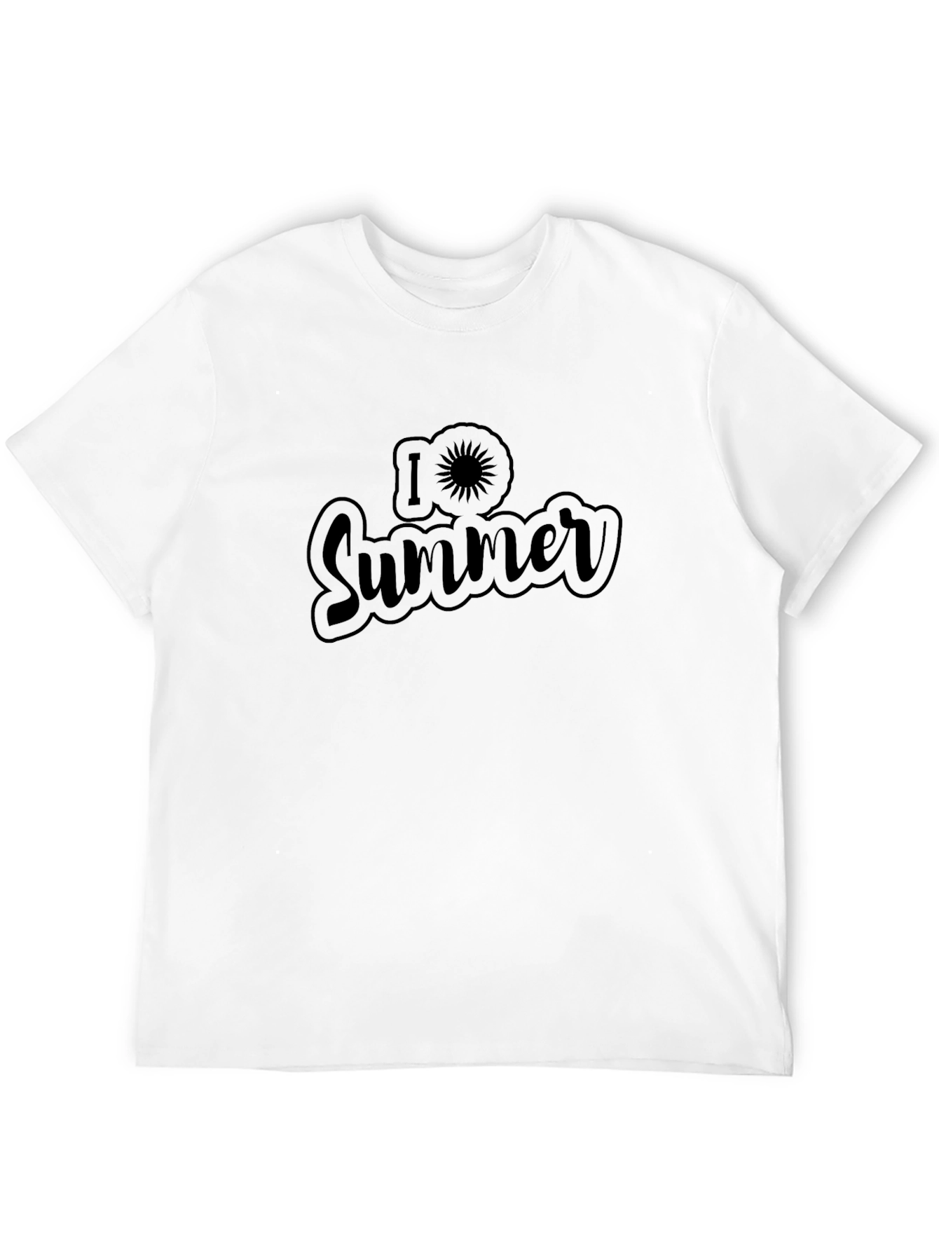 Black I Love Summer Black Graphic T-Shirt view 12