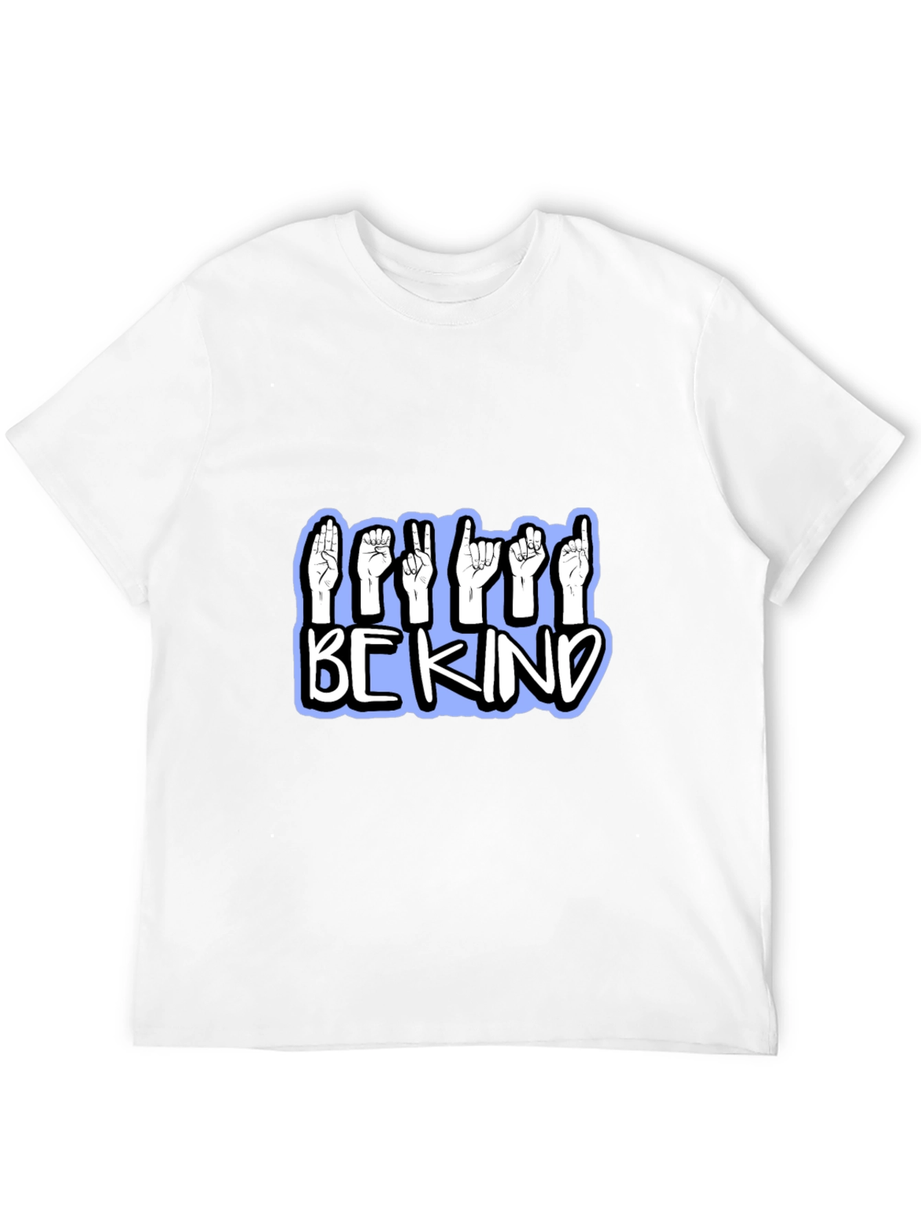 Black Be Kind Sign Language T-Shirt - Black view 12