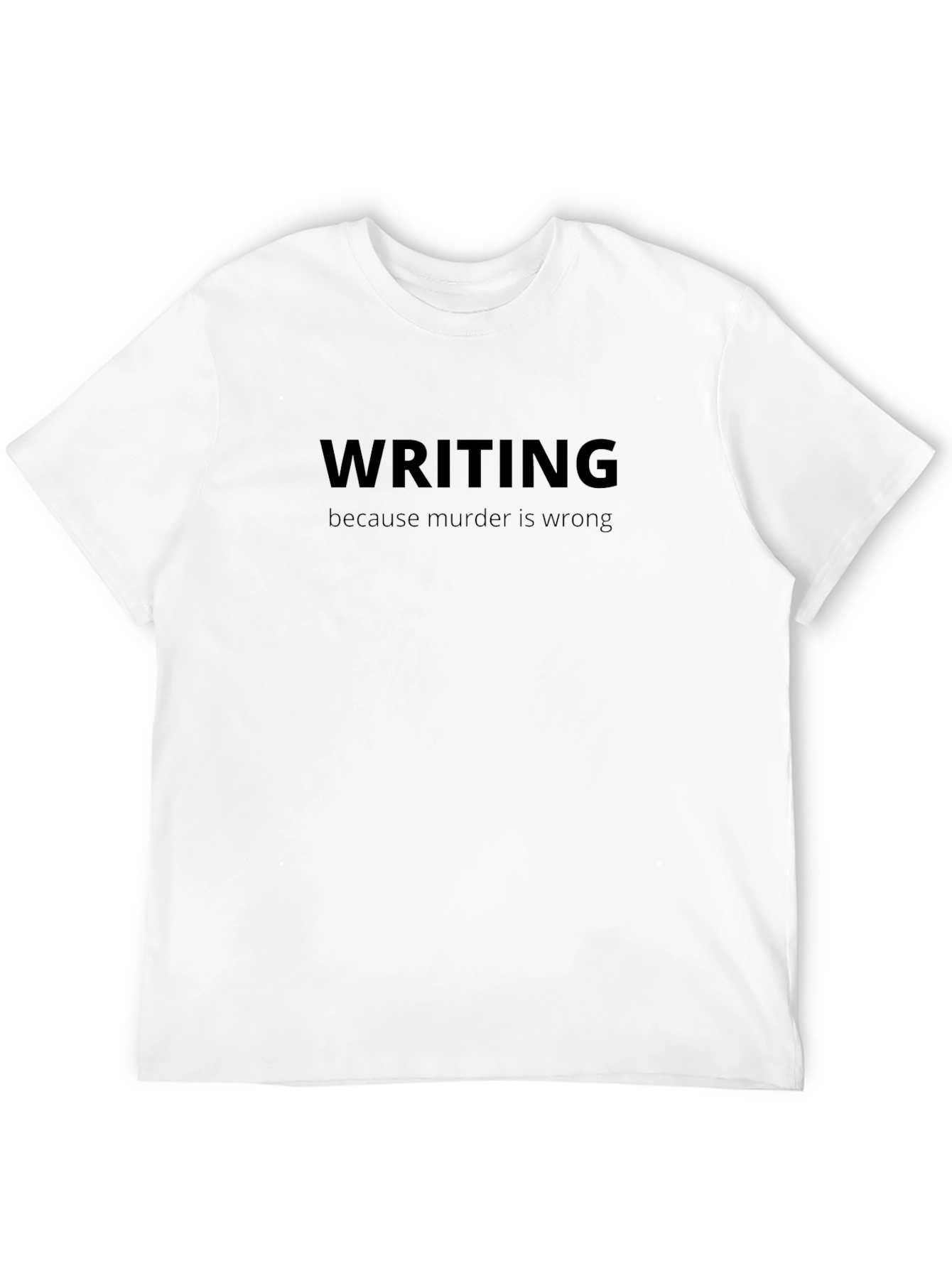 Black Writing Because Murder is Wrong Black T-Shirt view 12