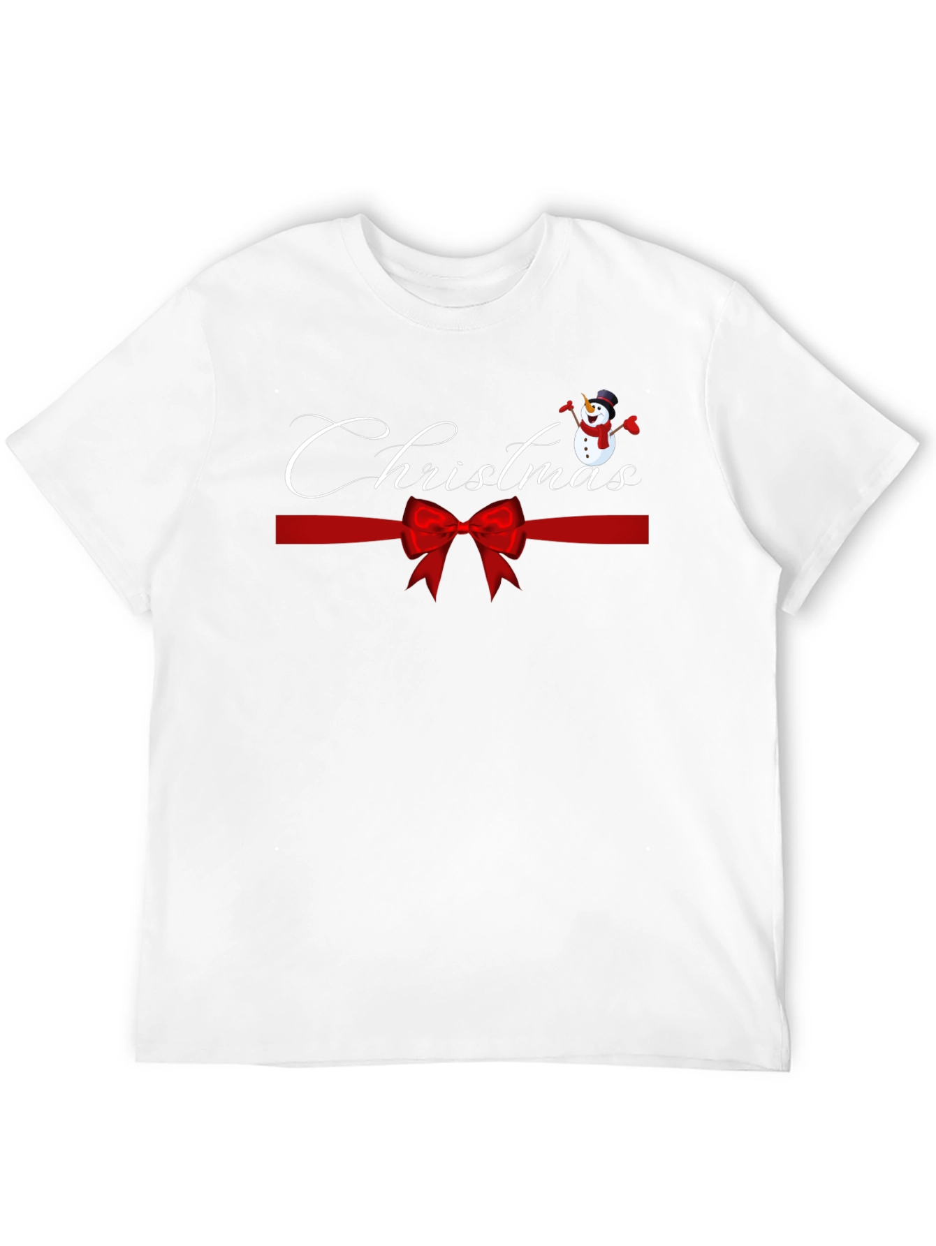 Black Festive Christmas Snowman Ribbon Graphic Tee view 12