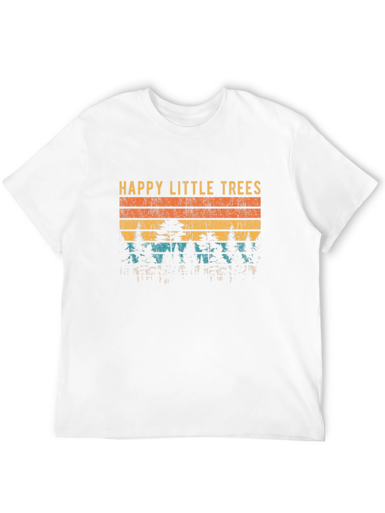 Black Happy Little Trees Graphic T-Shirt view 12