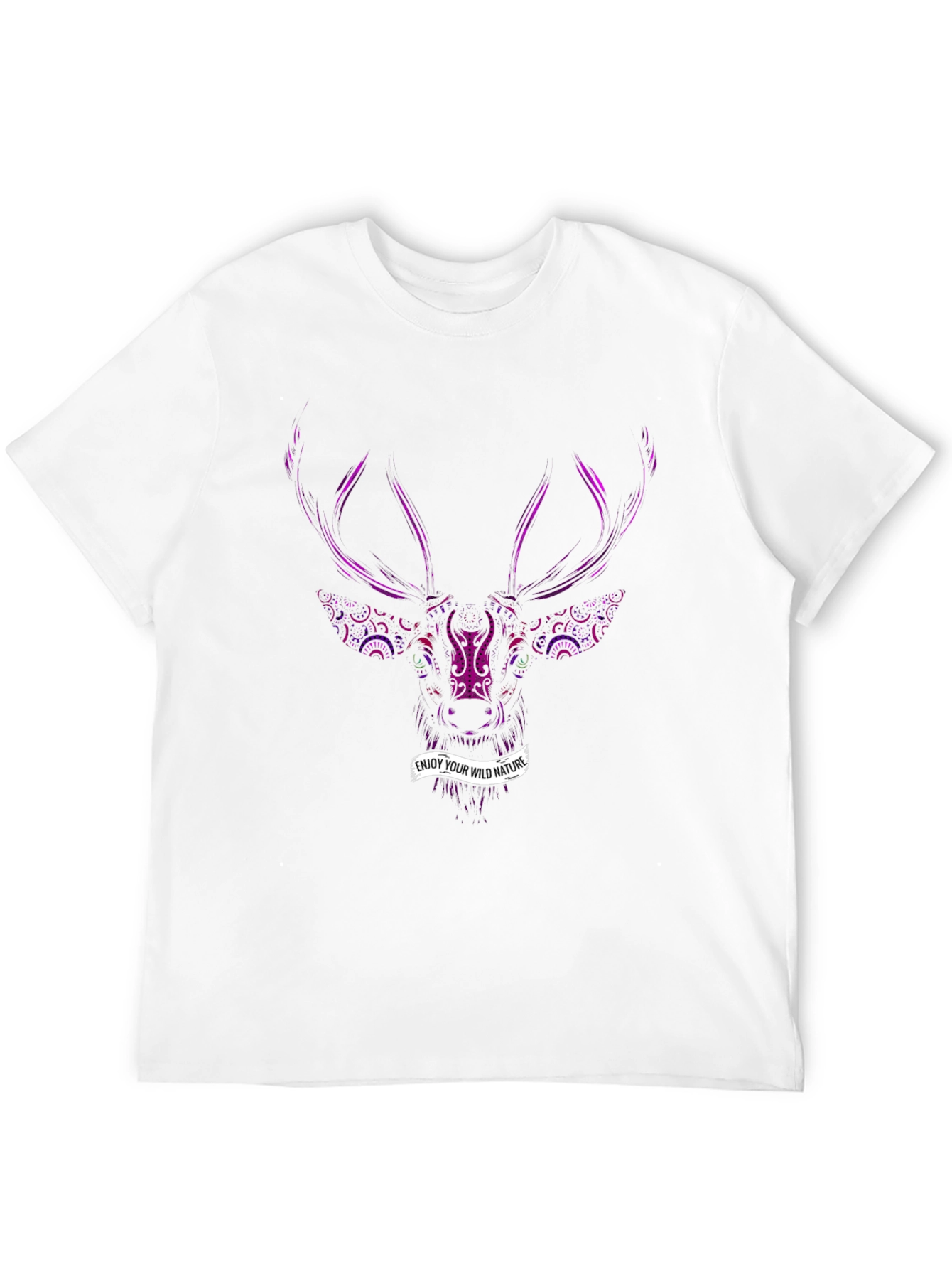 Black Nature Lover Black T-Shirt with Deer Print view 12