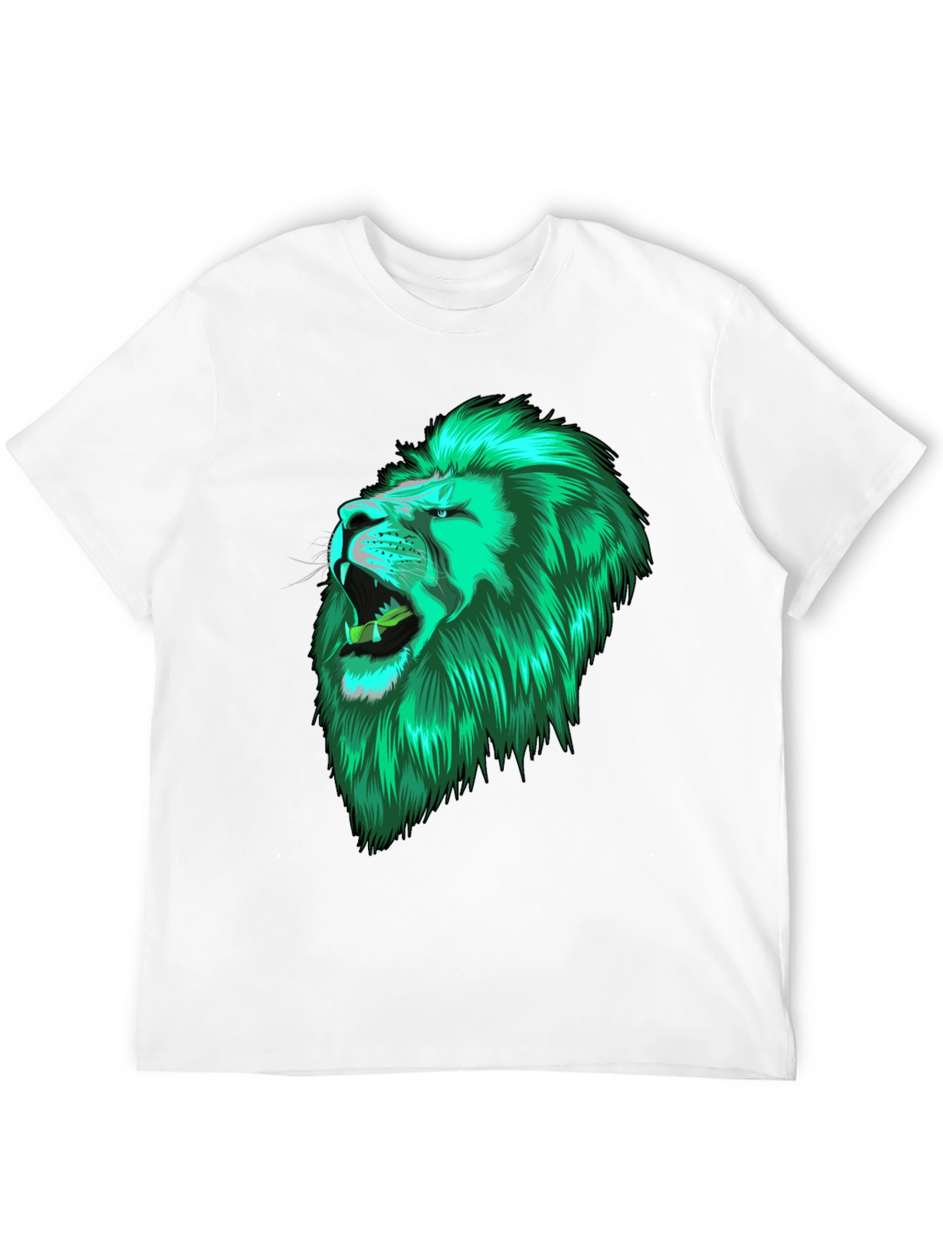 Black Lion Head Graphic Black Tee view 12