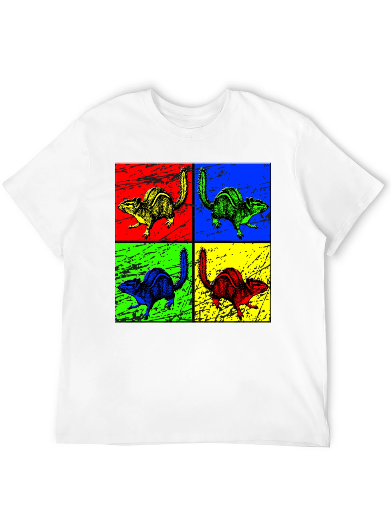Black Pop Art Chipmunk Graphic Tee - Unique Animal Print Shirt view 12