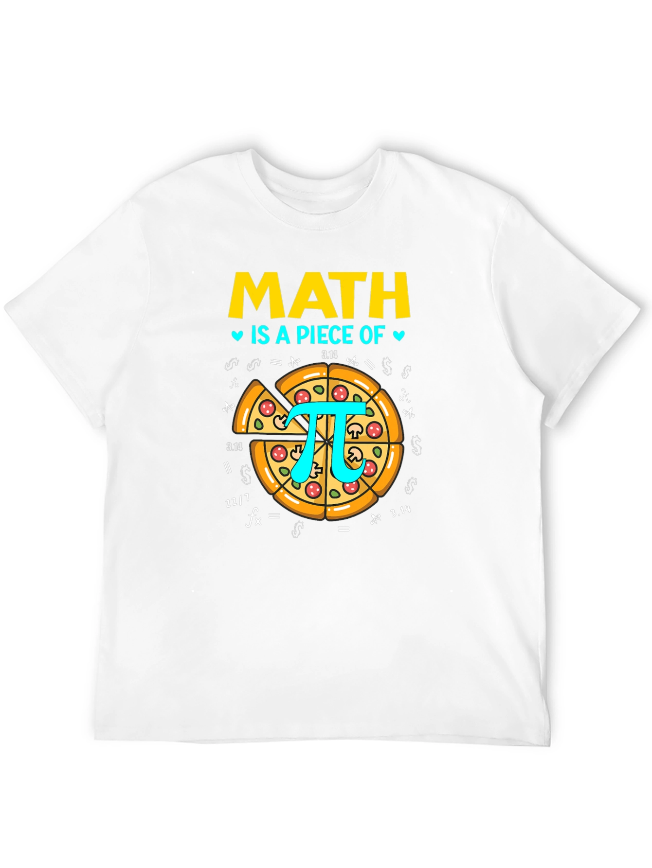 Black Math is a Piece of Pi Pizza Graphic T-Shirt view 12