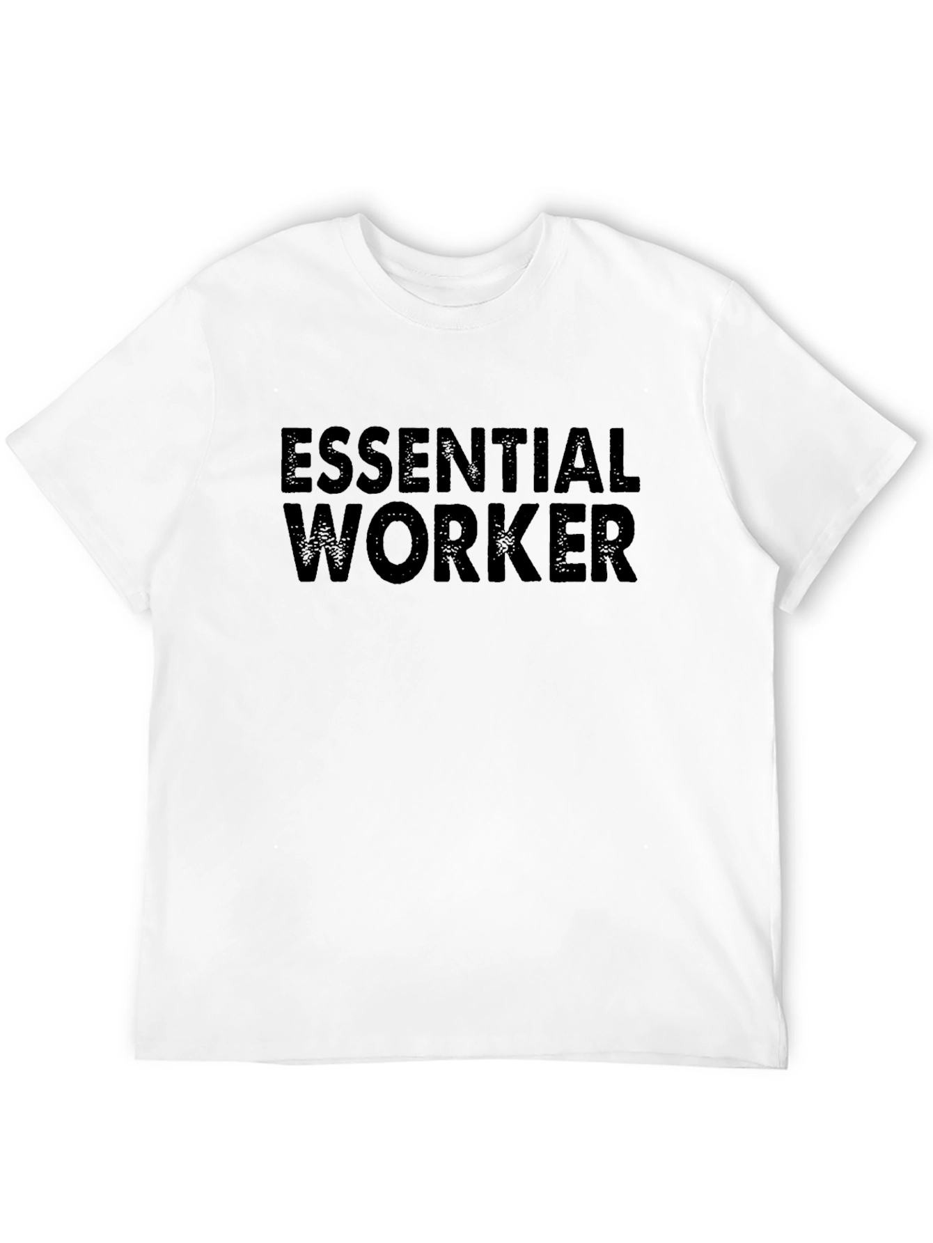 Black Essential Worker Graphic Tee - Black Cotton T-Shirt view 12