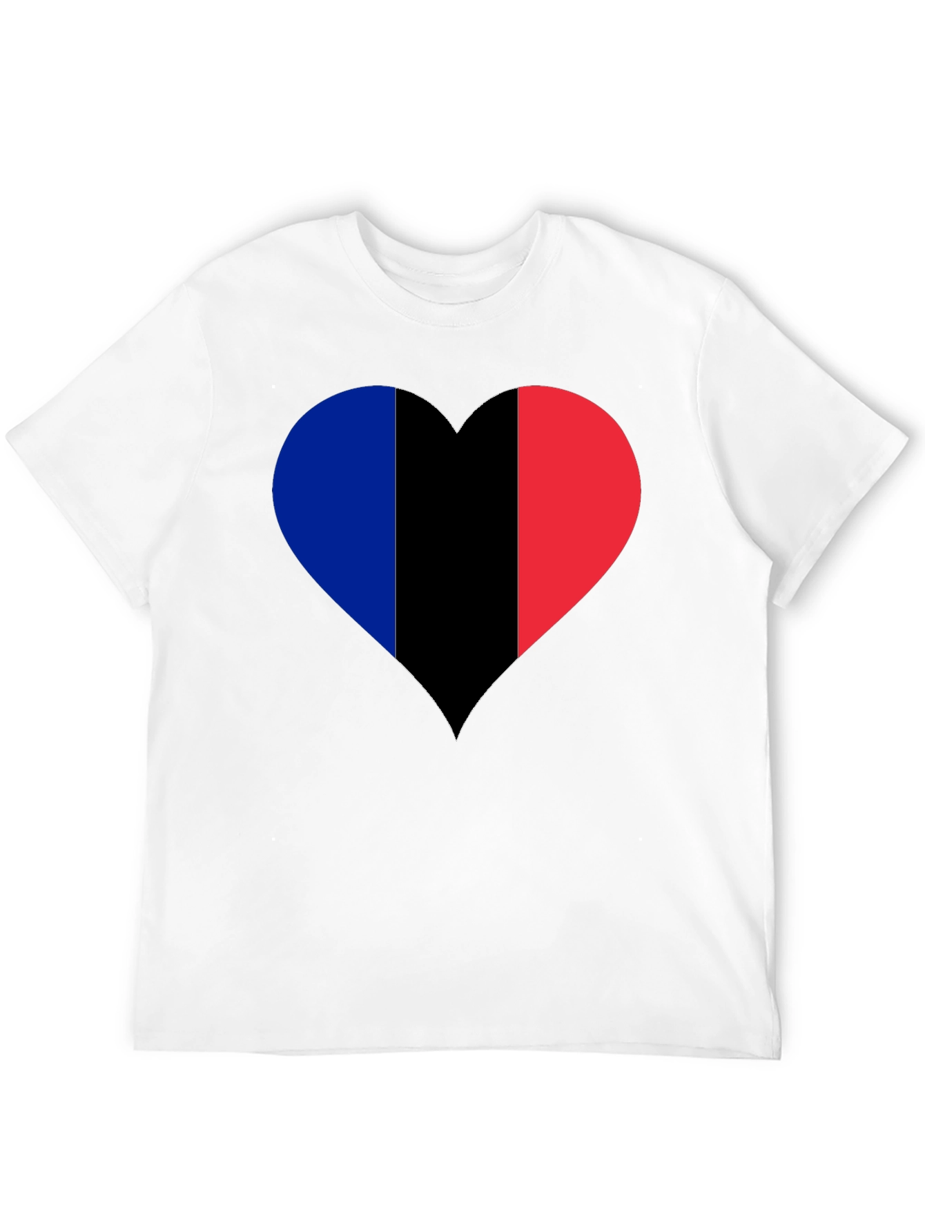 Black French Flag Heart Graphic T-Shirt view 12