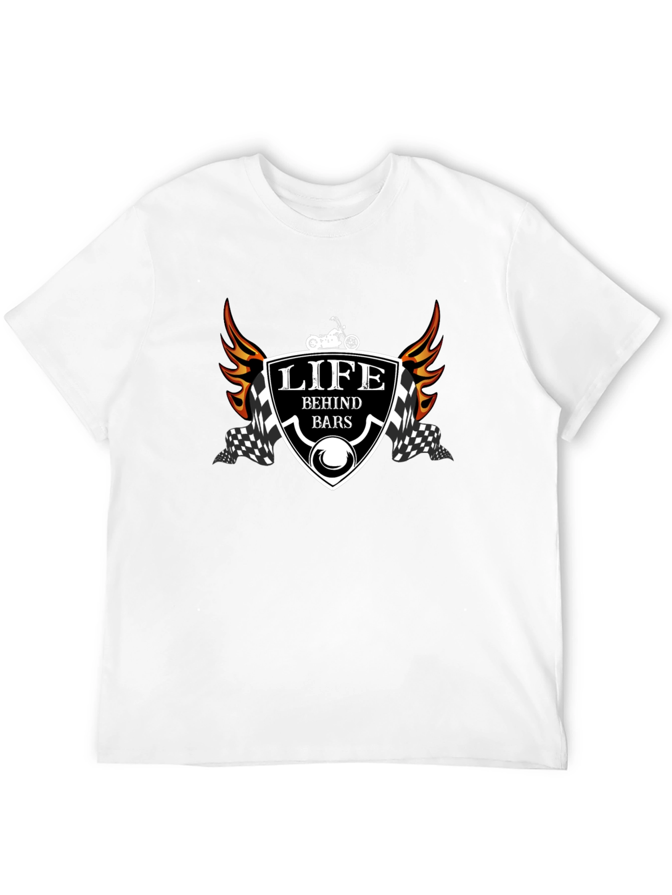 Black Life Behind Bars T-Shirt - Motorcycle Design view 12
