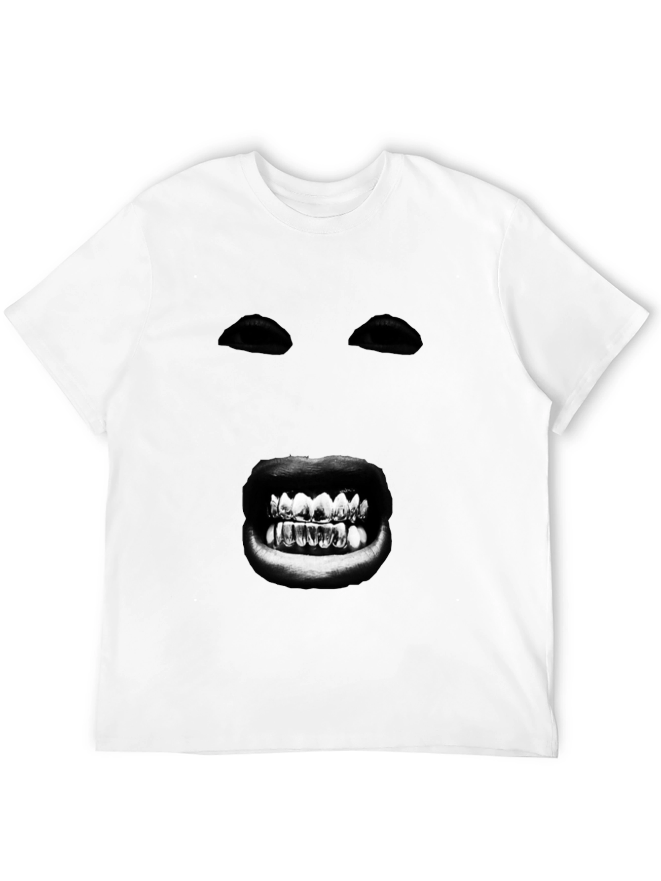 Black Mysterious Face Graphic T-Shirt - Bold Black Tee view 12