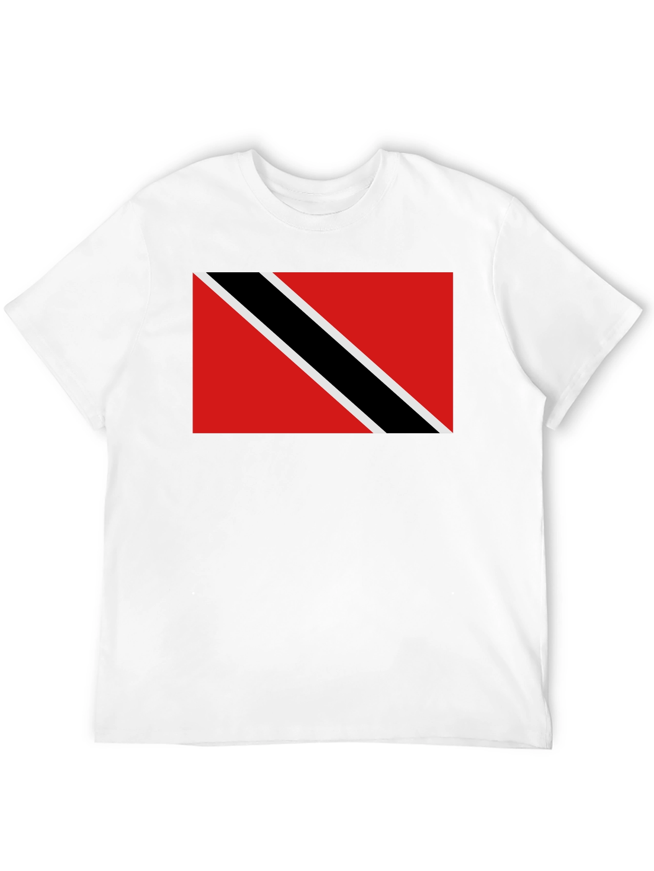 Black Trinidad & Tobago Flag T-Shirt - Black Crew Neck view 12