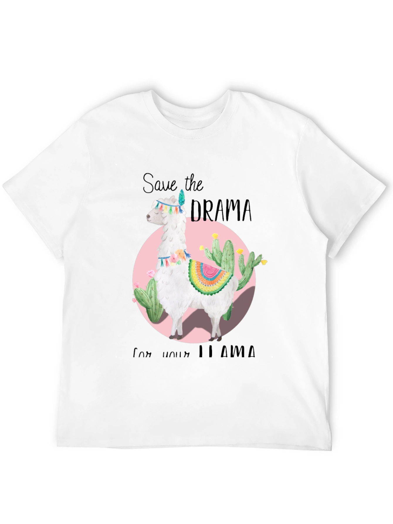 Black Save the Drama for Your Llama Black T-Shirt view 12