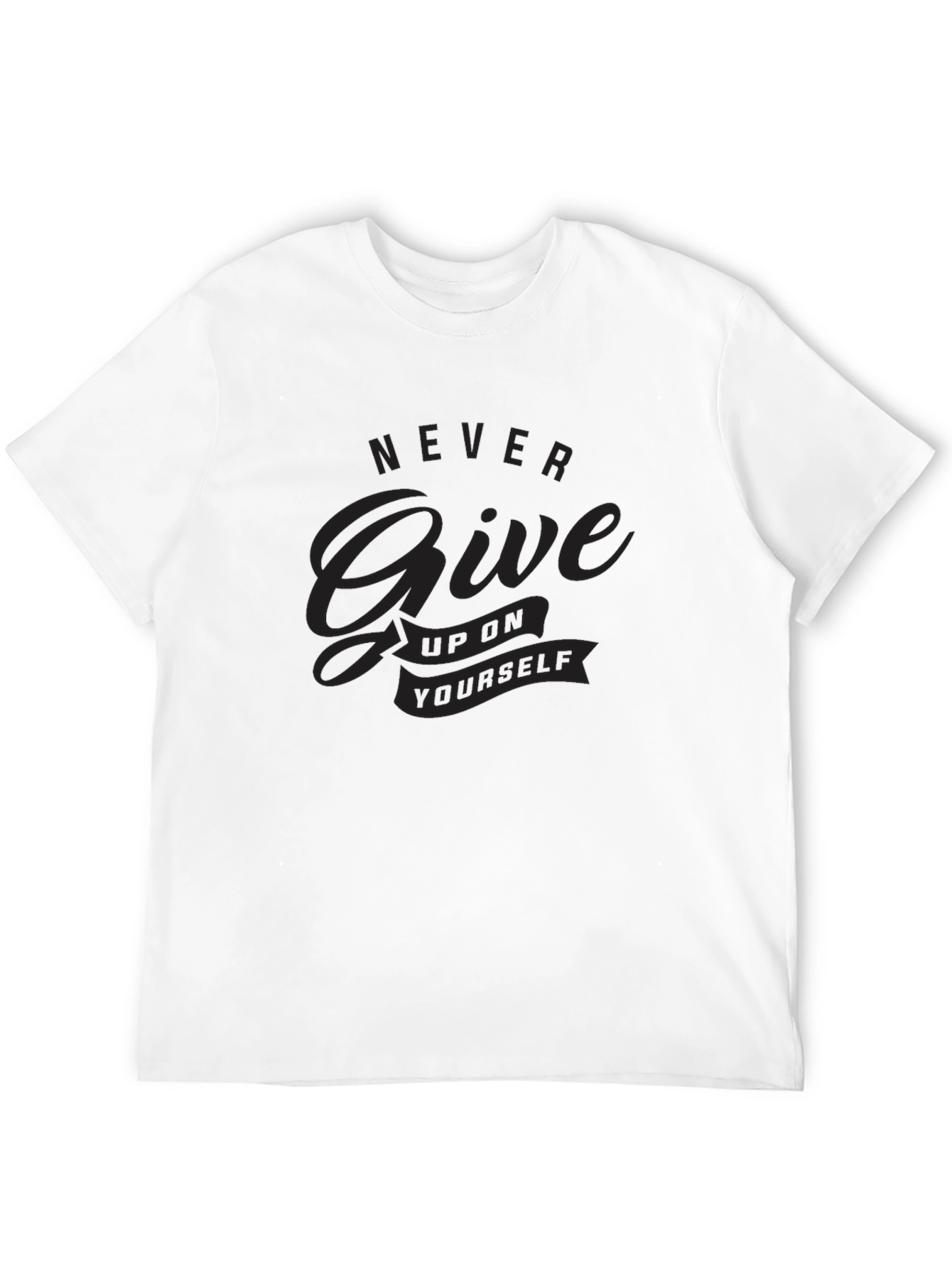 Black Motivational Never Give Up T-Shirt view 12
