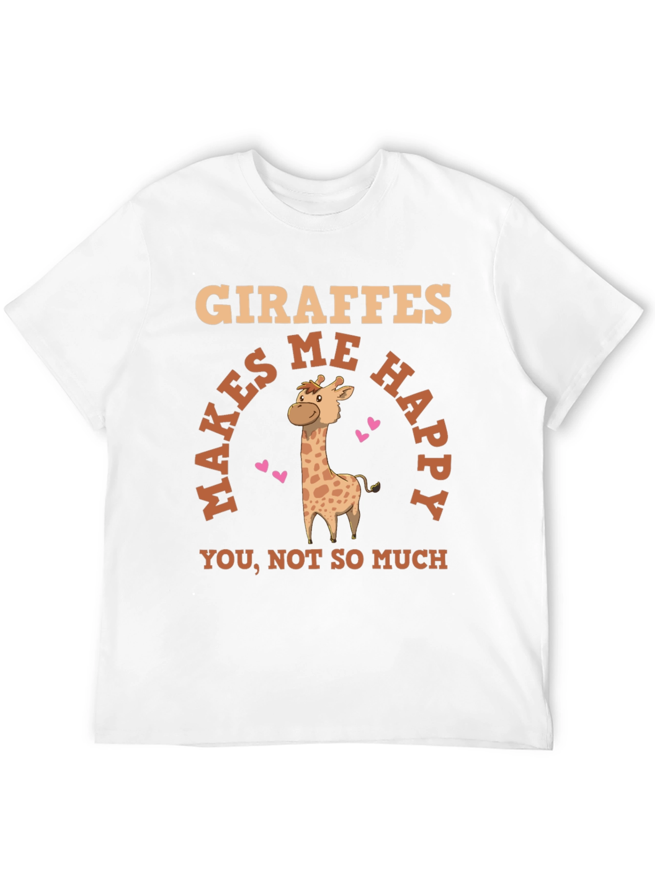 Black Giraffe Makes Me Happy Graphic T-Shirt view 12