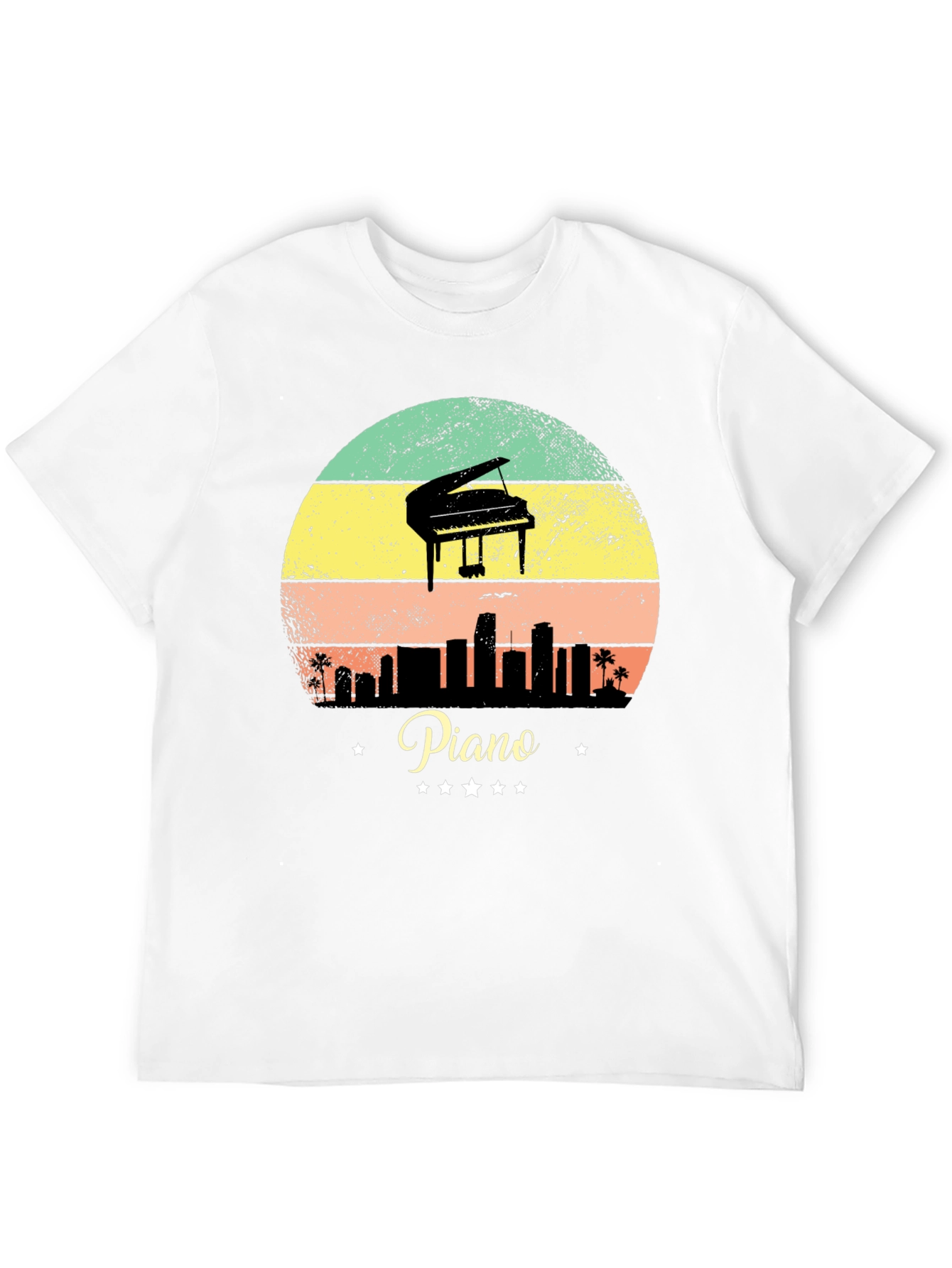 Black Piano Sunset T-Shirt - Musician Apparel view 12