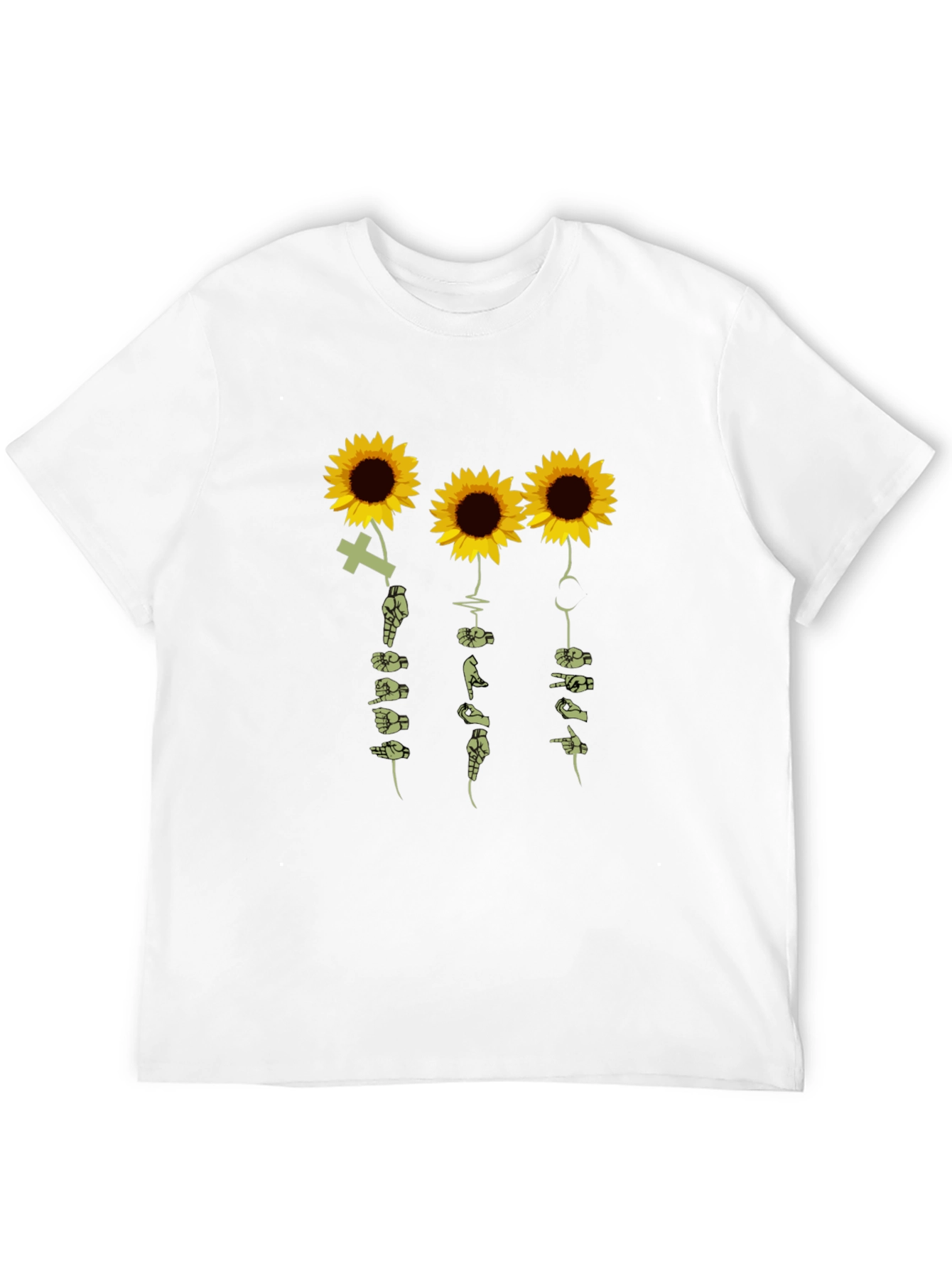 Black Sunflower ASL Graphic T-Shirt view 12