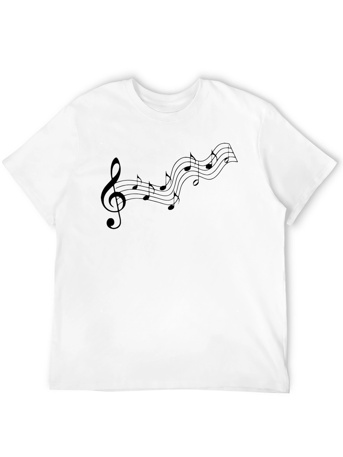 Black Musical Notes Graphic Black T-Shirt view 12