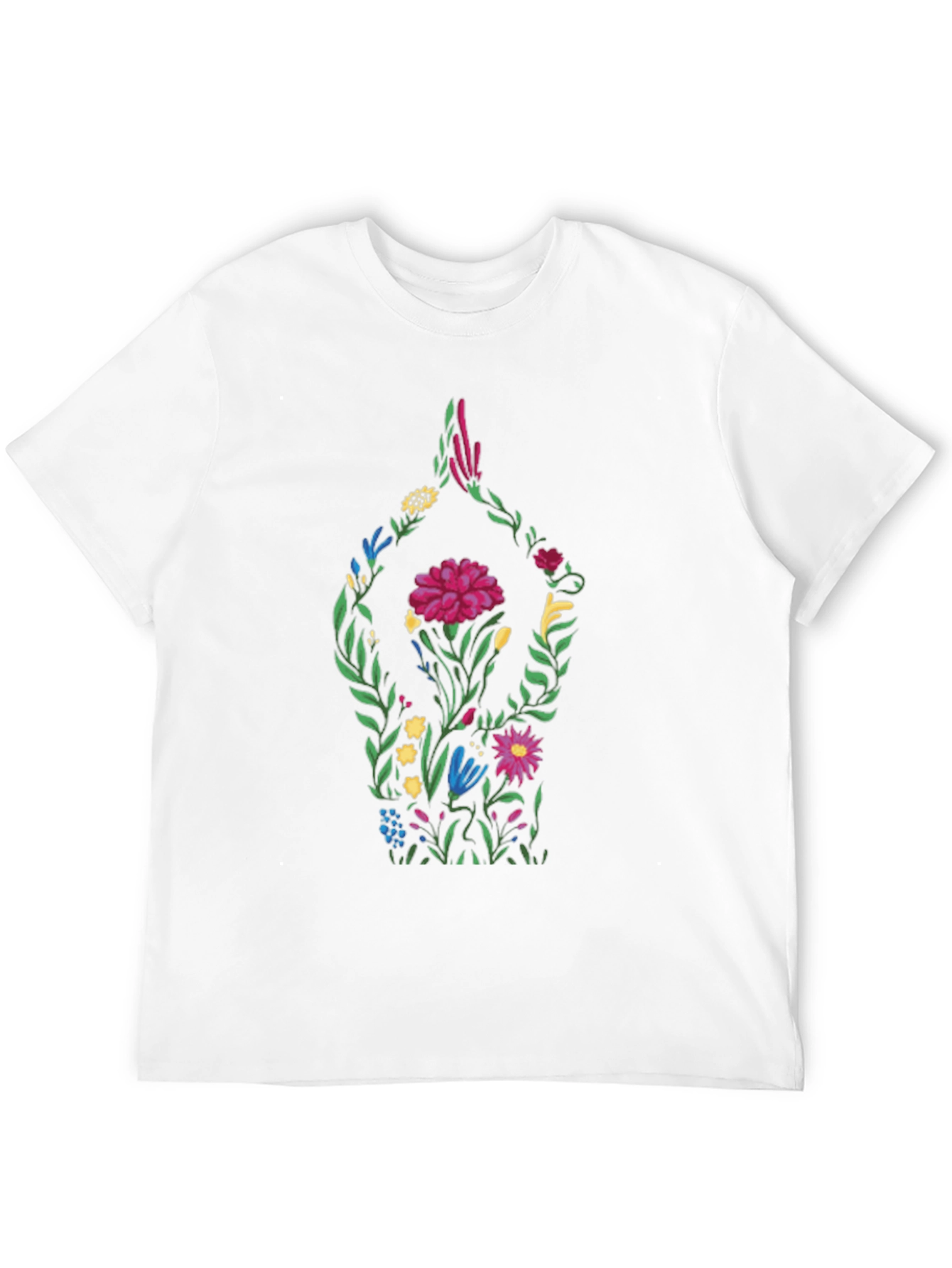 Black Floral Yoga Pose Black T-Shirt view 12