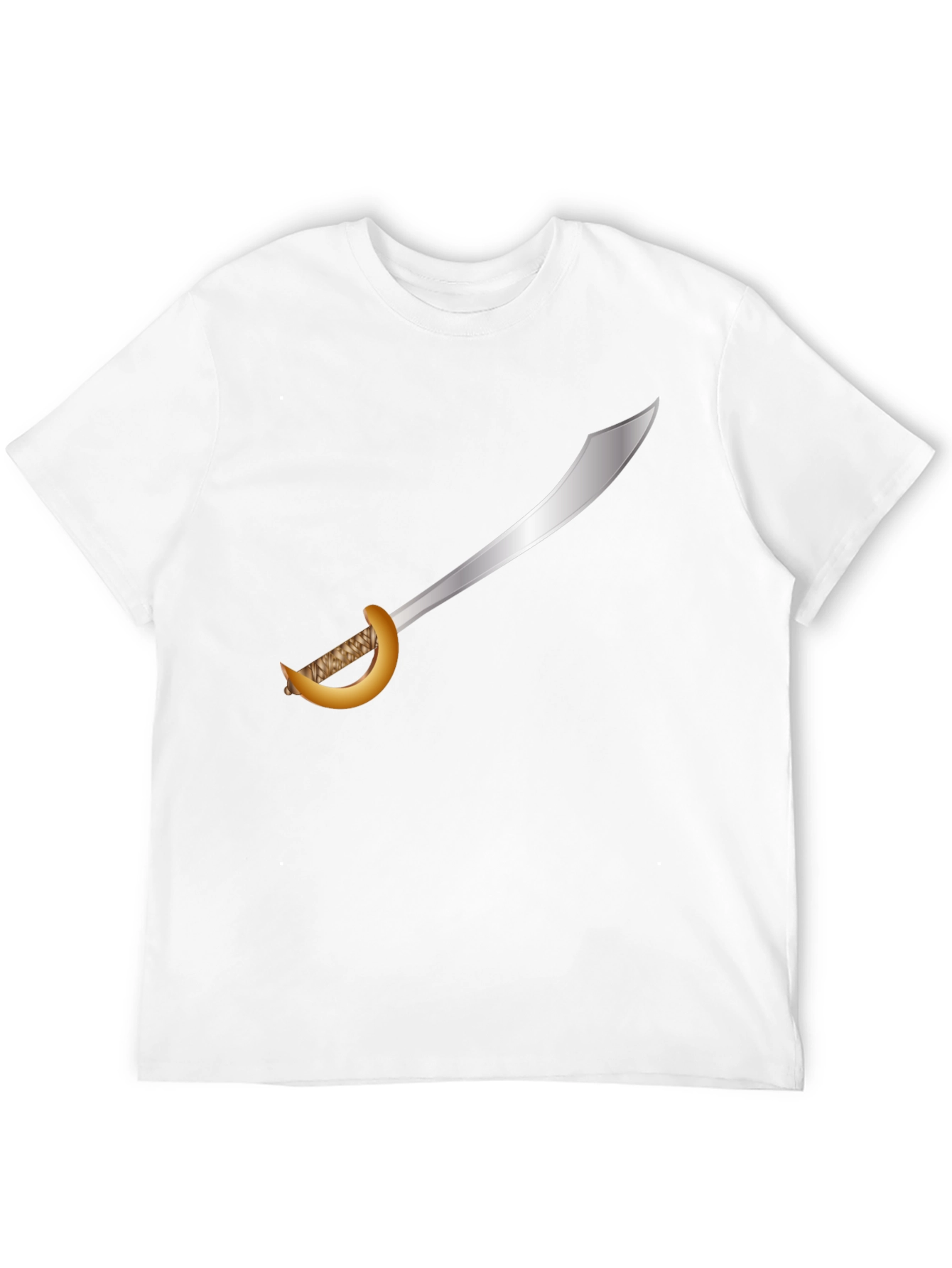 Black Pirate Cutlass T-Shirt - Black Cotton Tee view 12