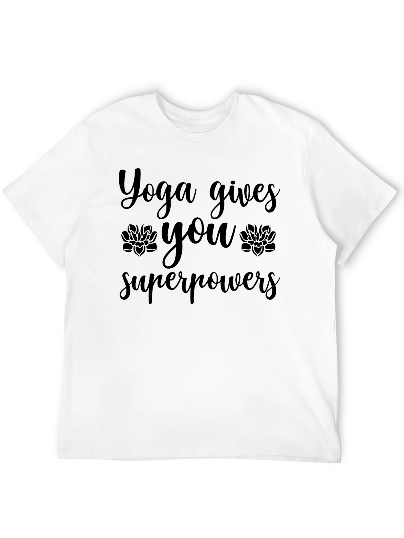 Black Yoga Gives You Superpowers Black Graphic T-Shirt view 12