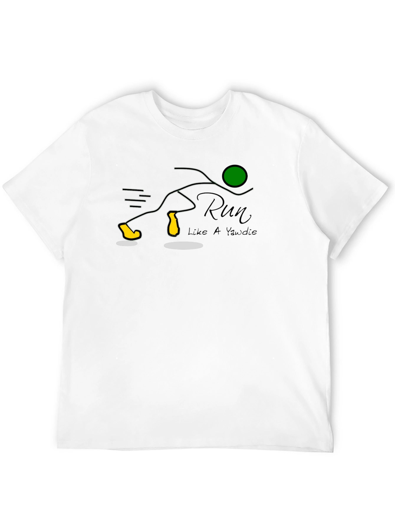 Black Run Like a Yawdie T-Shirt: Fun Graphic Tee view 12