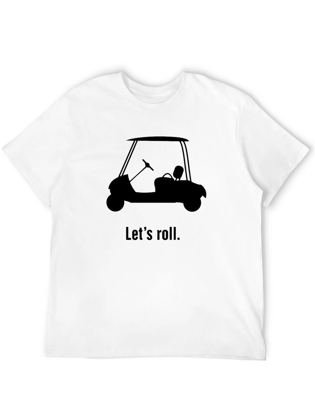 Black Let's Roll Golf Cart Graphic Tee - Black view 12