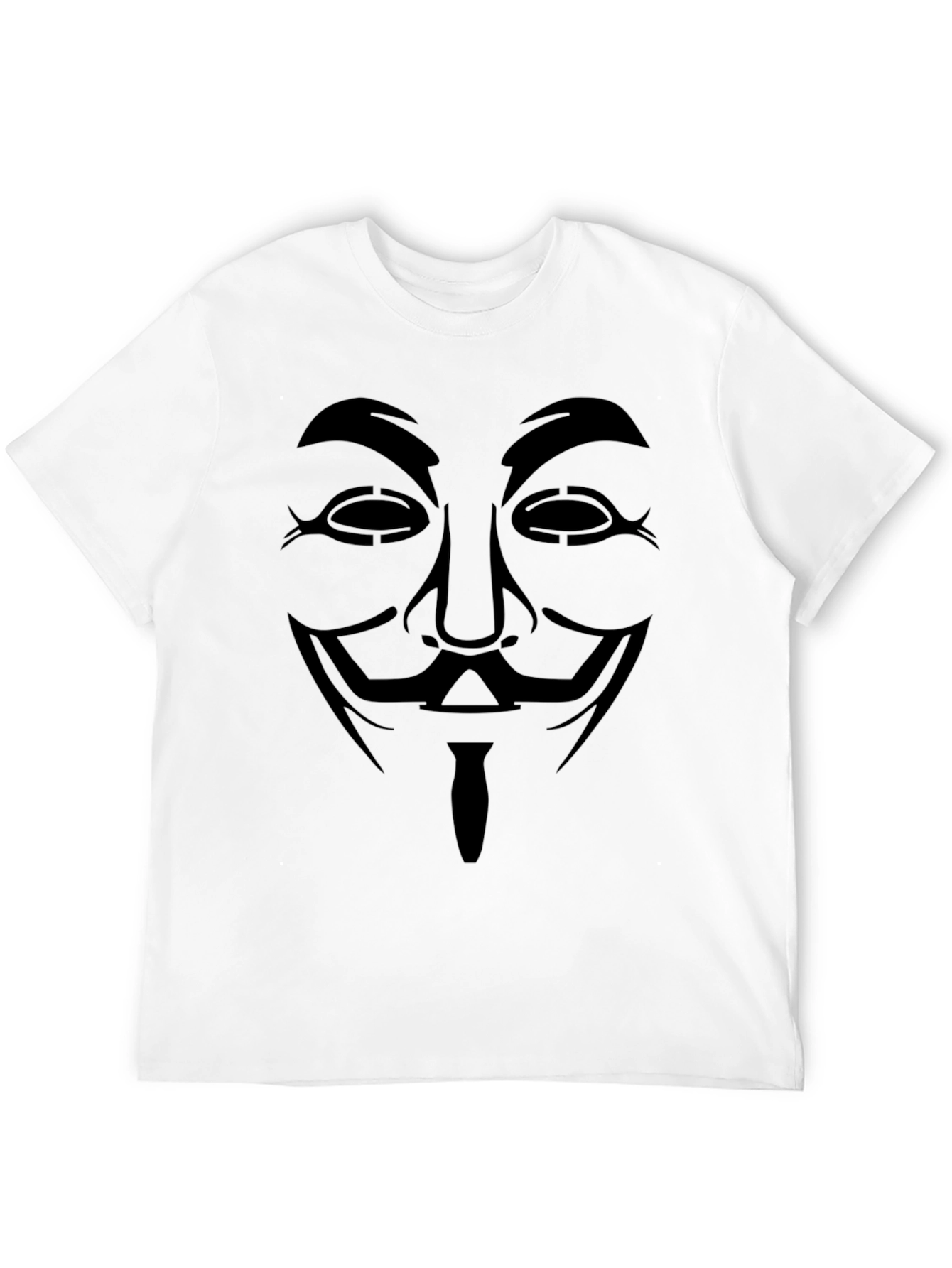 Black Anonymous Mask Graphic Tee - Black Cotton Blend T-Shirt view 12