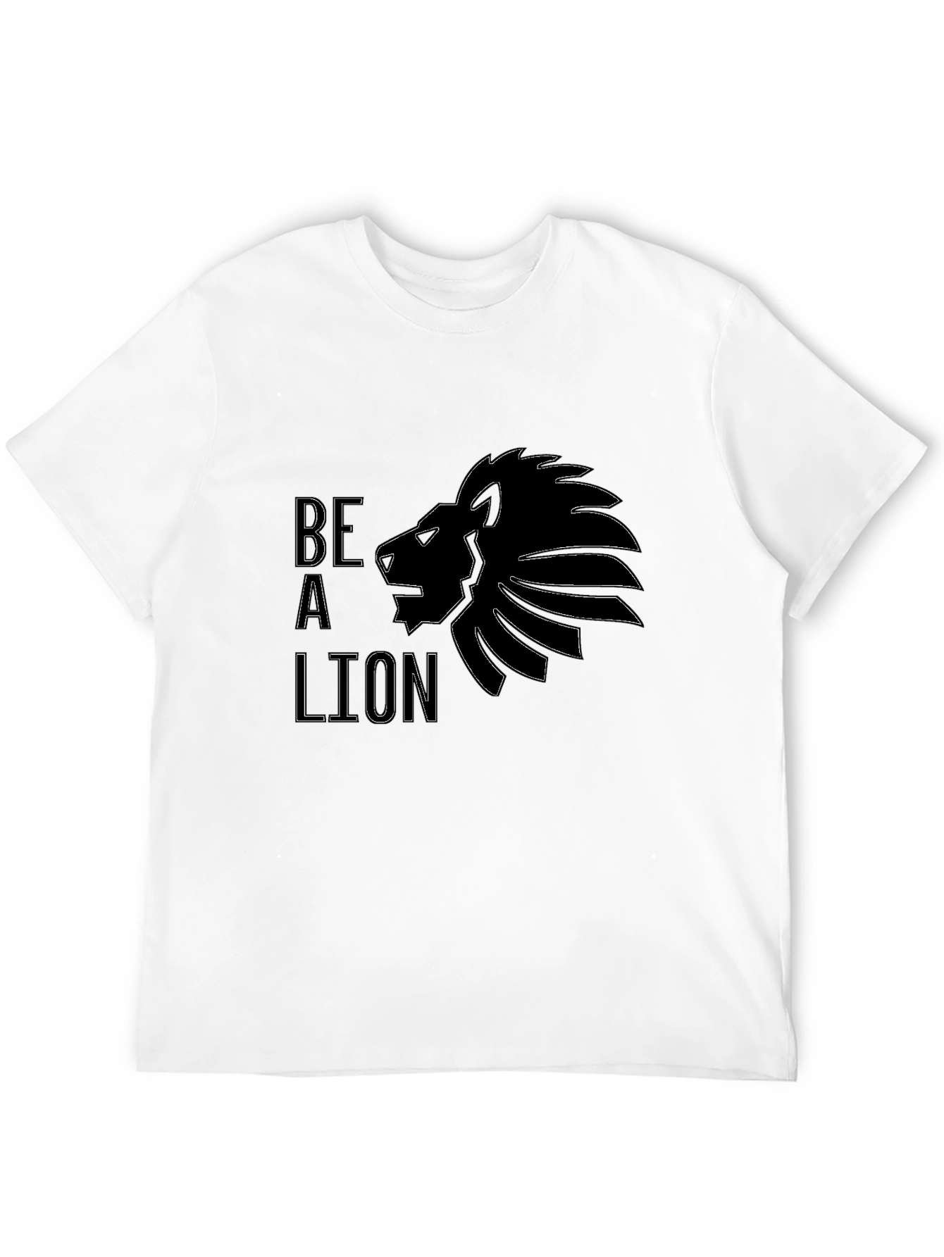 Black Be A Lion Graphic Tee - Black Cotton T-Shirt view 12