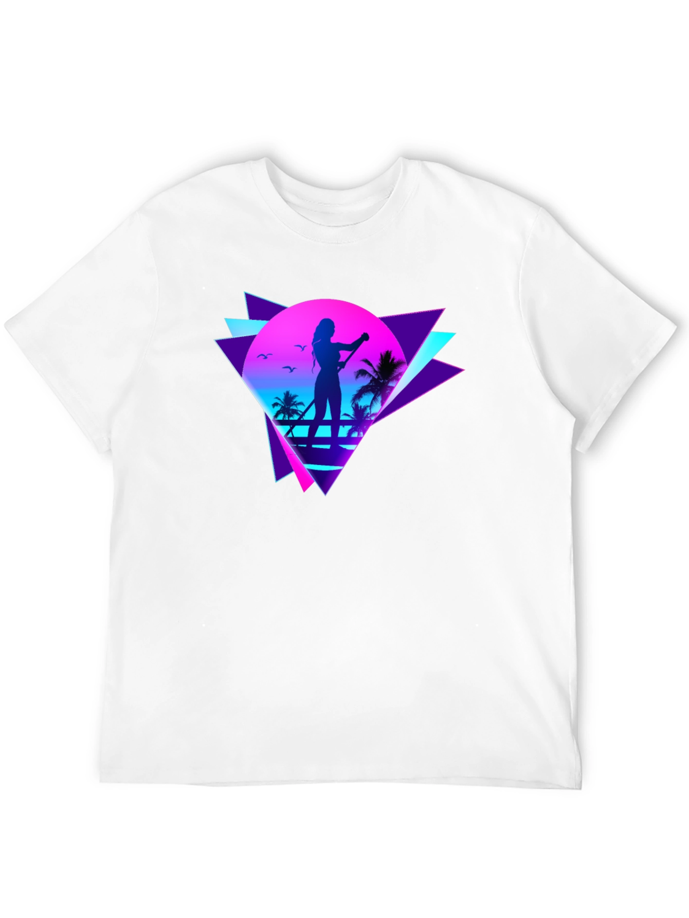 Black Retro Wave Paddleboarder Graphic Tee view 12