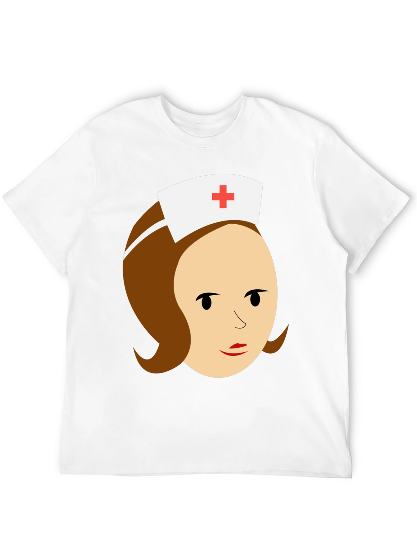 Black Cartoon Nurse Graphic Tee - Black Cotton T-Shirt view 12