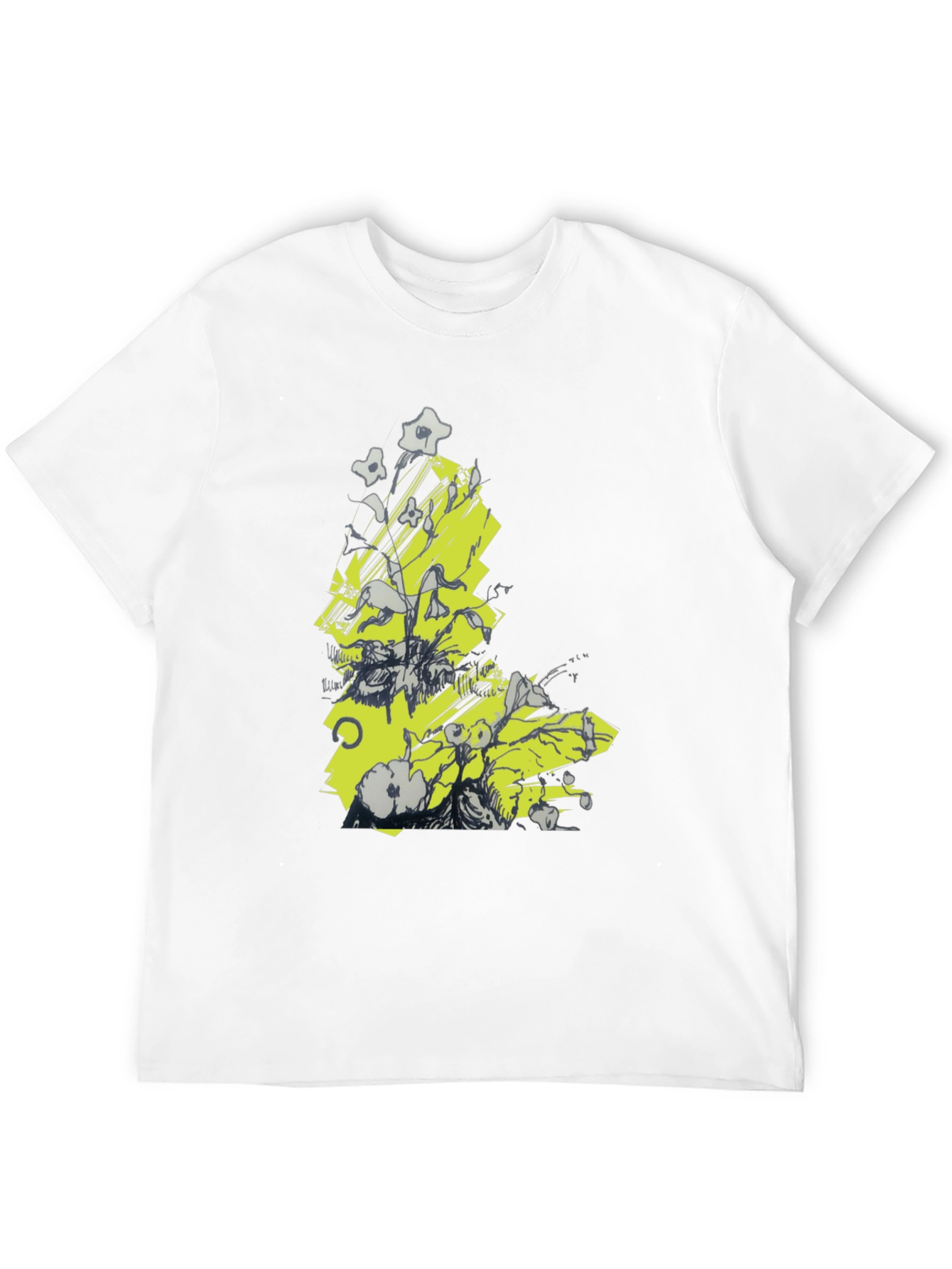 Black Abstract Graphic Tee - Black Cotton T-Shirt view 12