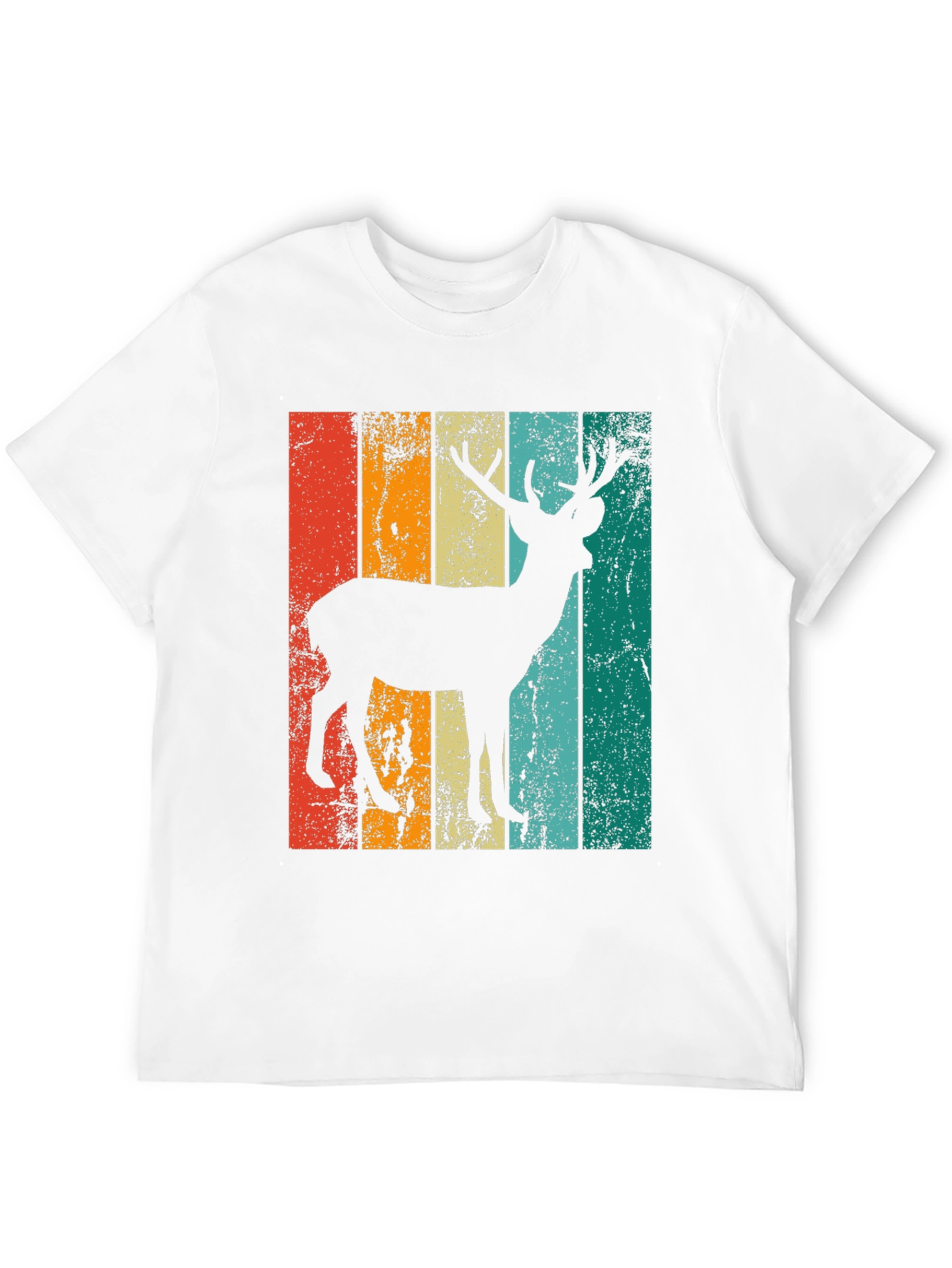 Black Retro Deer Graphic Print Tee - Black view 12