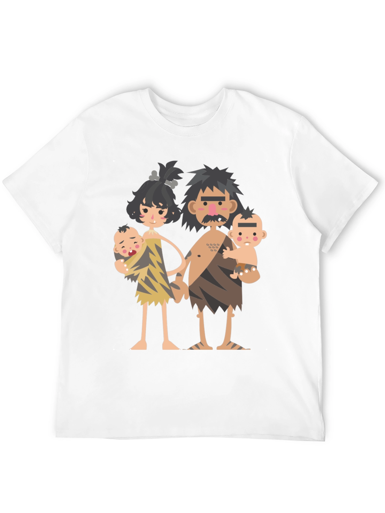 Black Cartoon Caveman Family Graphic T-Shirt view 12